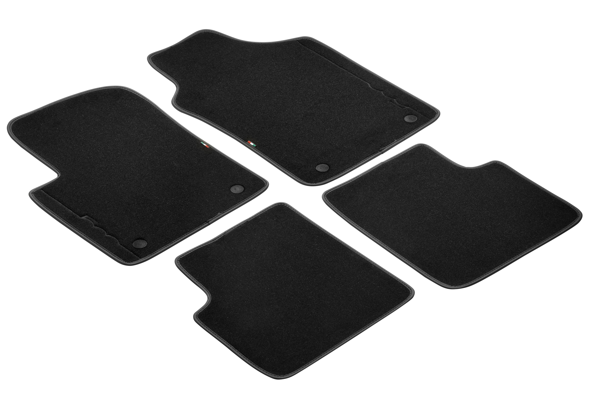 bordure noire Tapis de sol compatibles avec Fiat 500 Abarth de 2010 à 2021