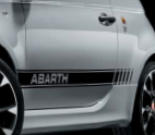 Fiat 500 Abarth Heck Streifen Aufkleber - Art.Nr.: 5139 - Professionelle  Auto Seitenstreifen, Seitensdekore, Wunsch Text Aufkleber mit Ihrem Logo  oder Werbung