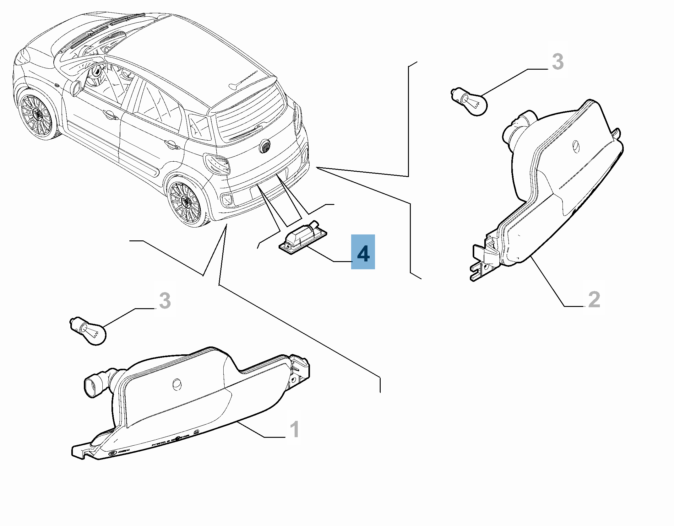 Luz matrícula para Fiat y Fiat Professional undefined