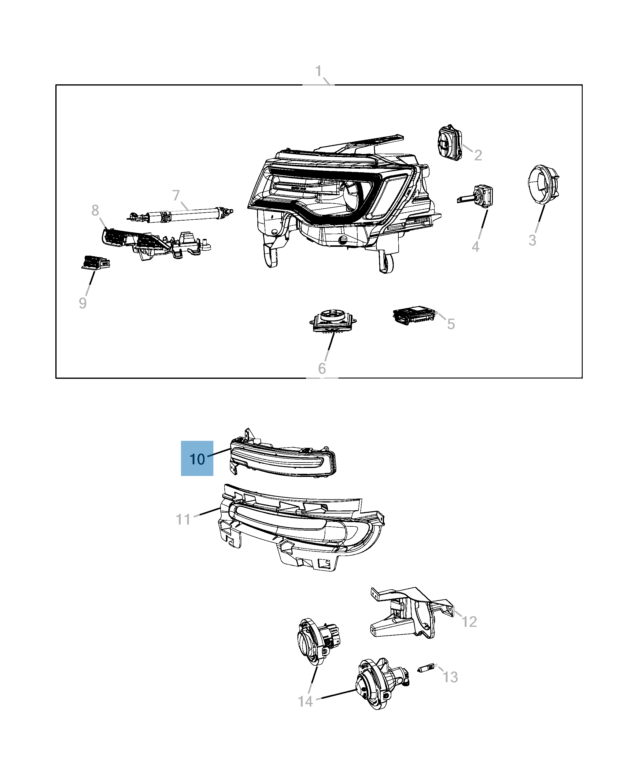 Faro DRL anteriore per Jeep Grand Cherokee  undefined