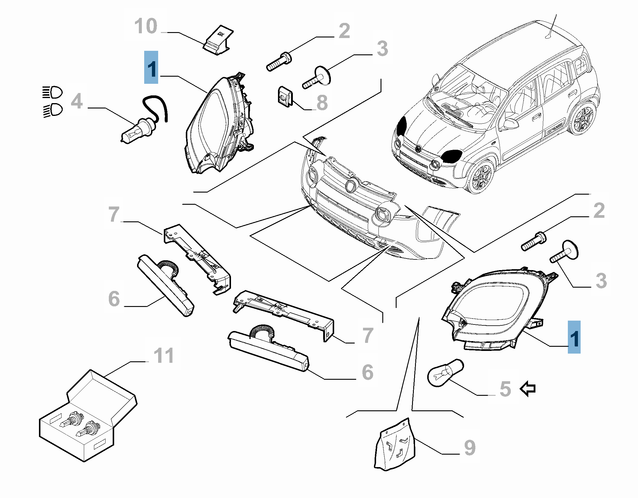 Left headlamp for Fiat Panda  undefined