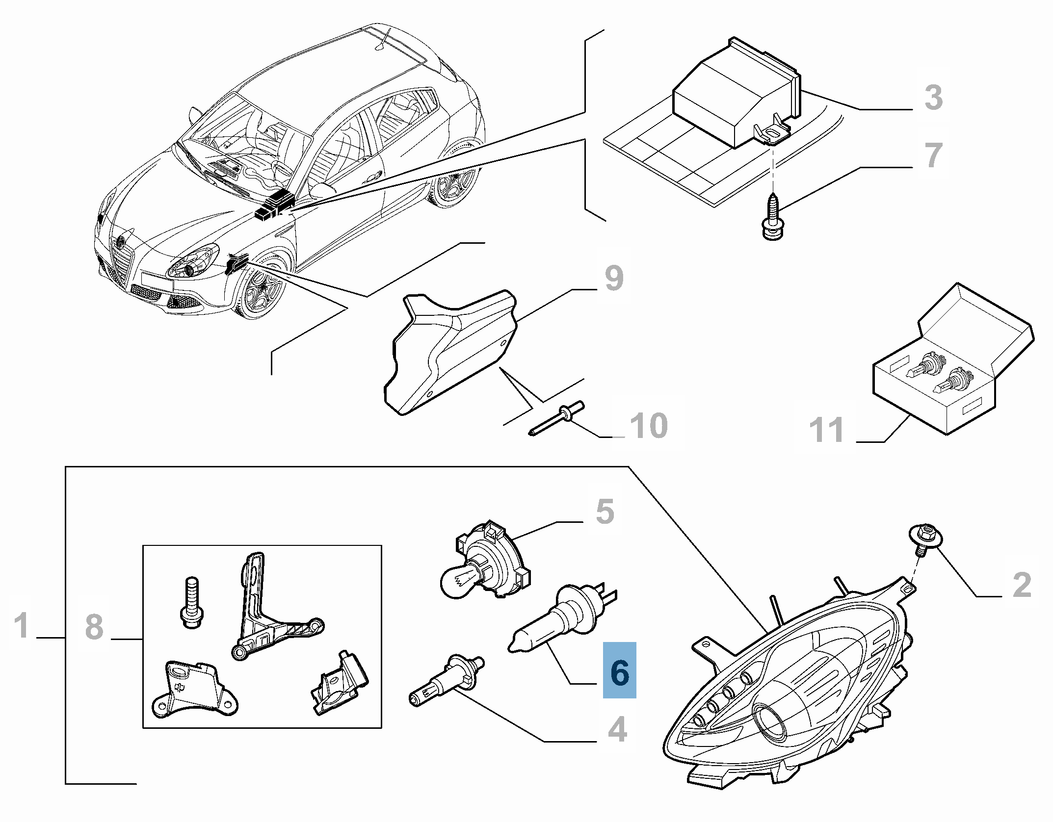 Ampoule D1S (XÉNON) 35W 85V pour Alfa Romeo  alfa-romeo