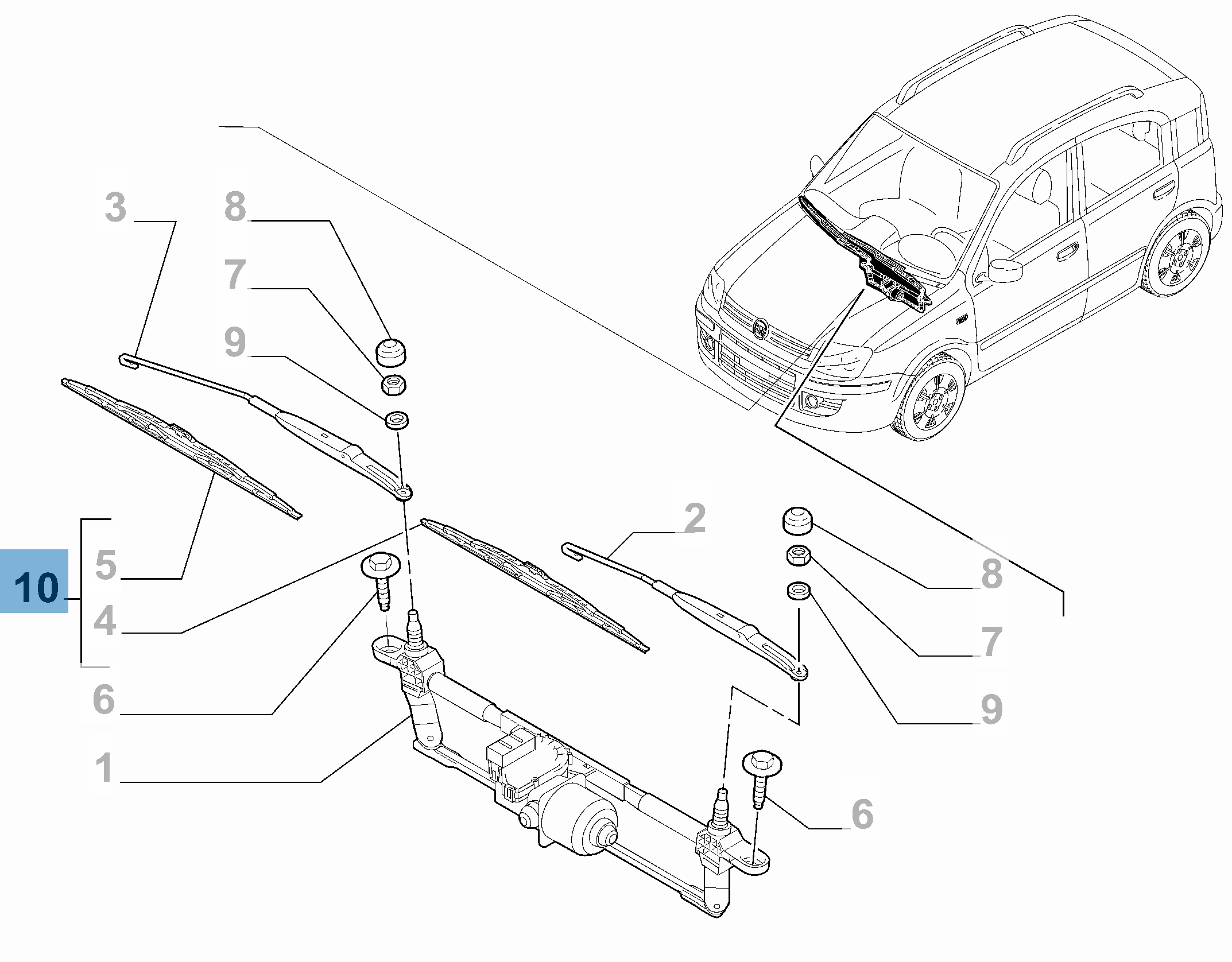 Kit 2 spazzole tergicristalli anteriori per Panda  undefined