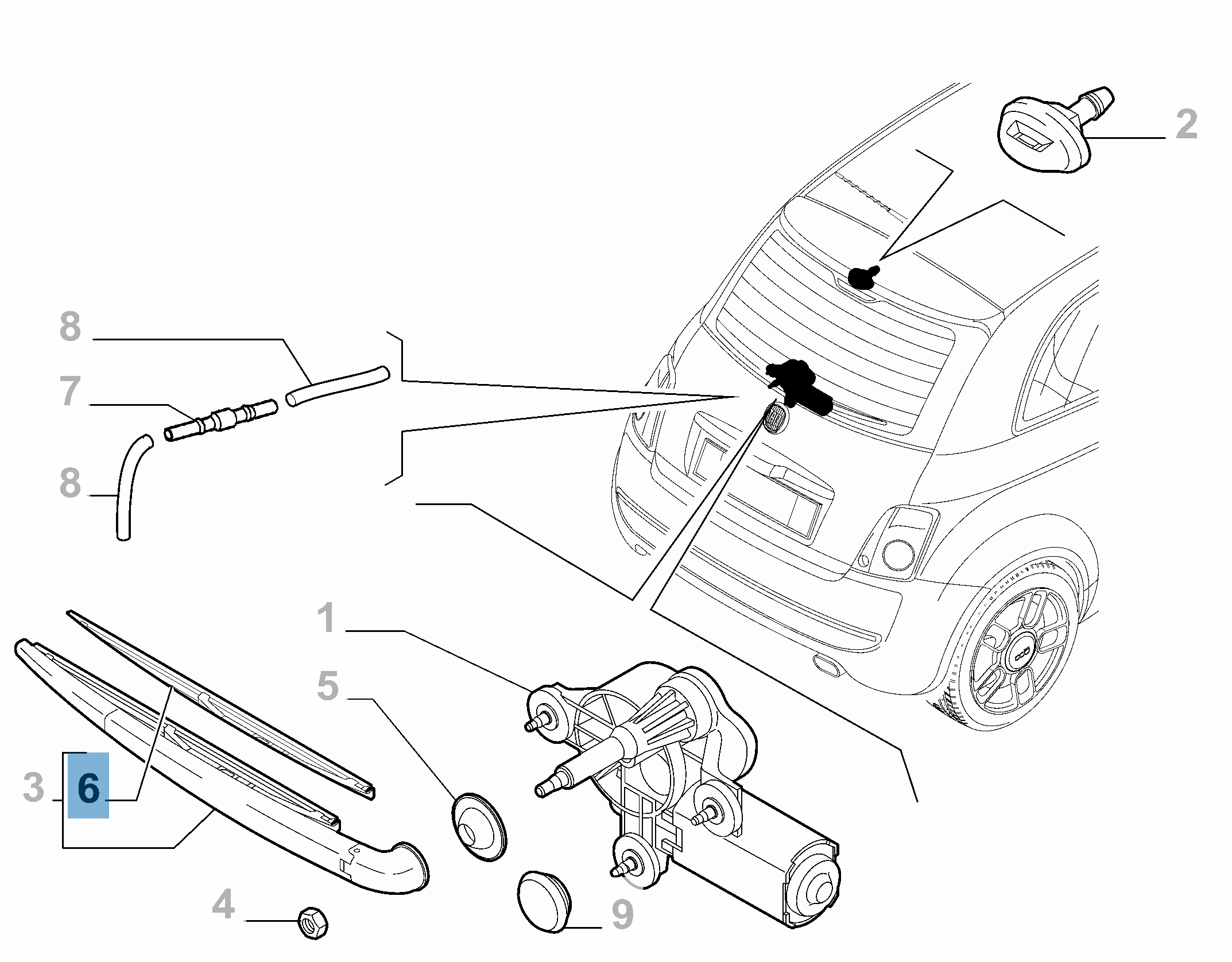 Kit of 2 windscreen wipers for 500/Ford KA undefined