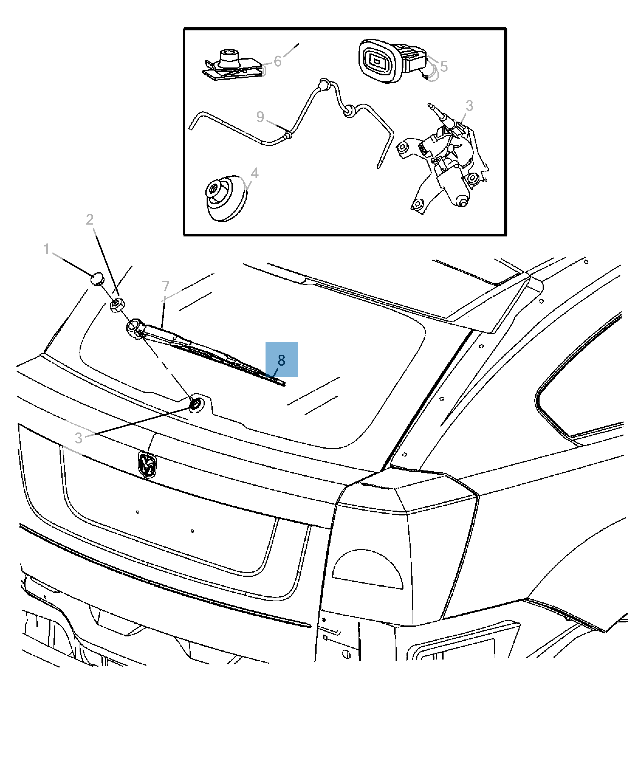 Spazzola tergicristallo posteriore per Jeep Compass/Patriot  jeep