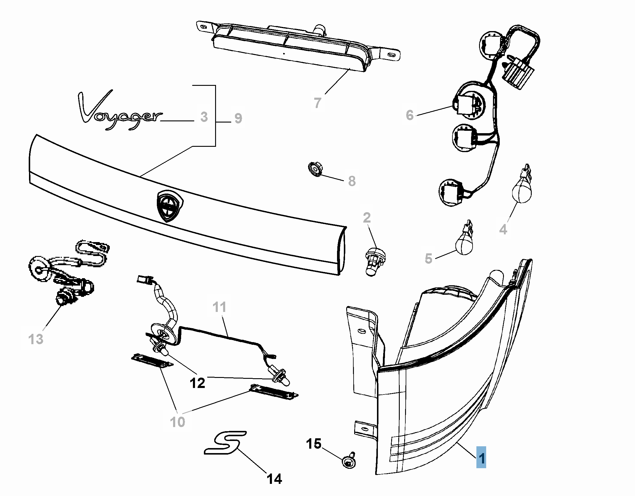 Fanale posteriore (posizione, stop e direzione) per Lancia Voyager  undefined