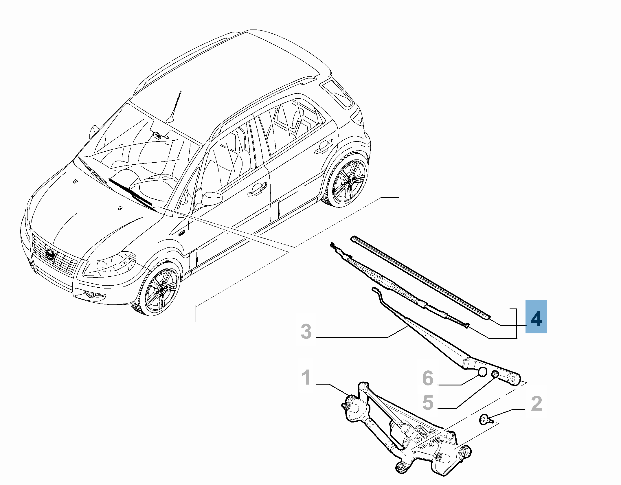 Kit of 2 windscreen wipers for Sedici undefined