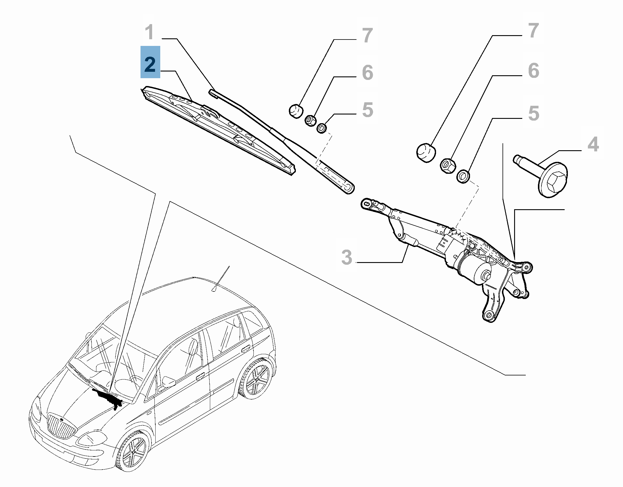 Kit 2 spazzole tergicristalli anteriori per Idea/Musa  undefined