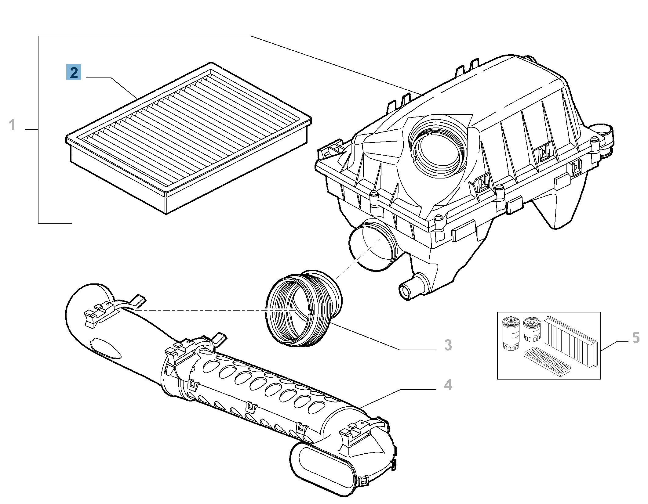 Filtre à air moteur pour Fiat Croma  undefined