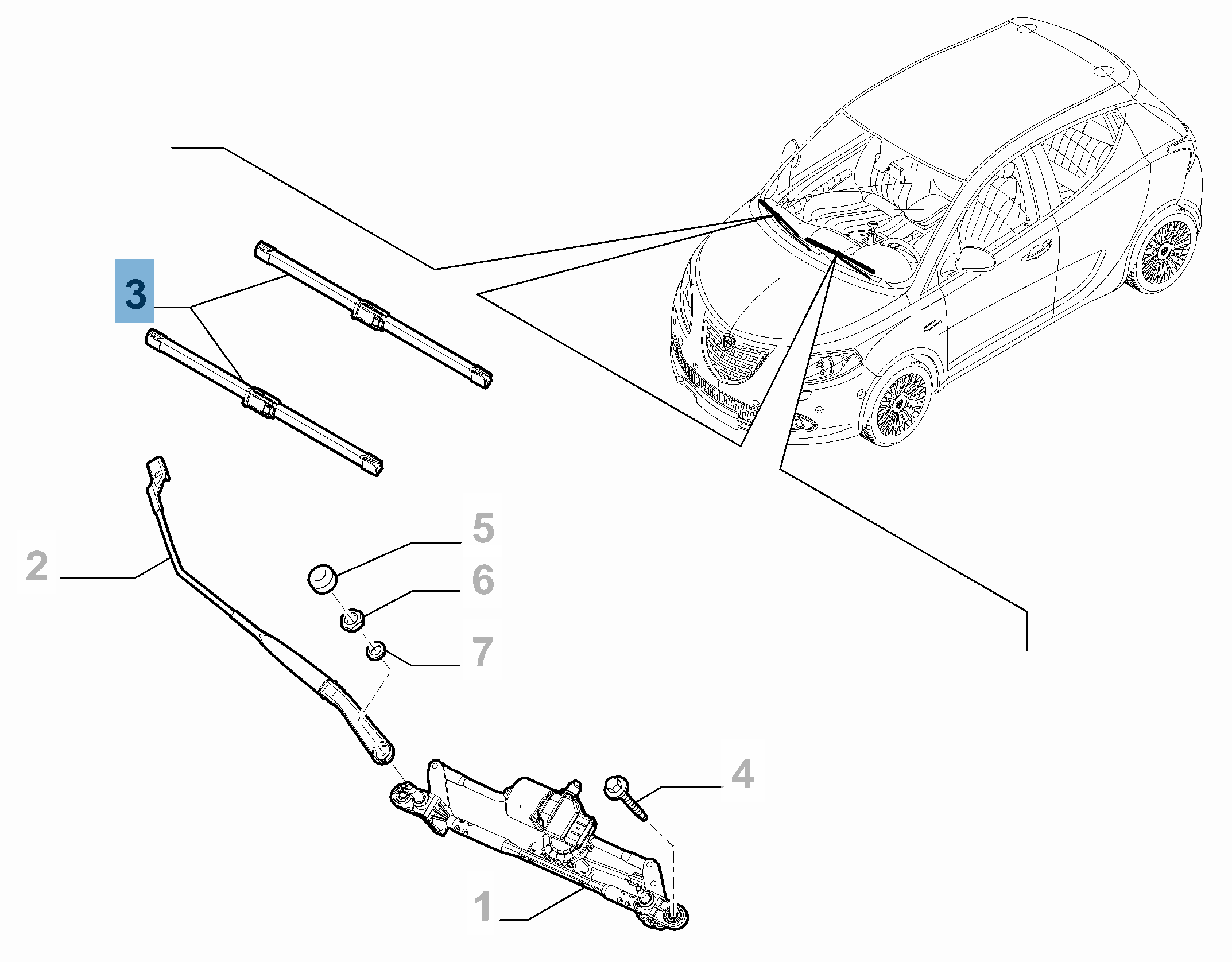 Kit 2 spazzole tergicristalli anteriori per Ypsilon  undefined