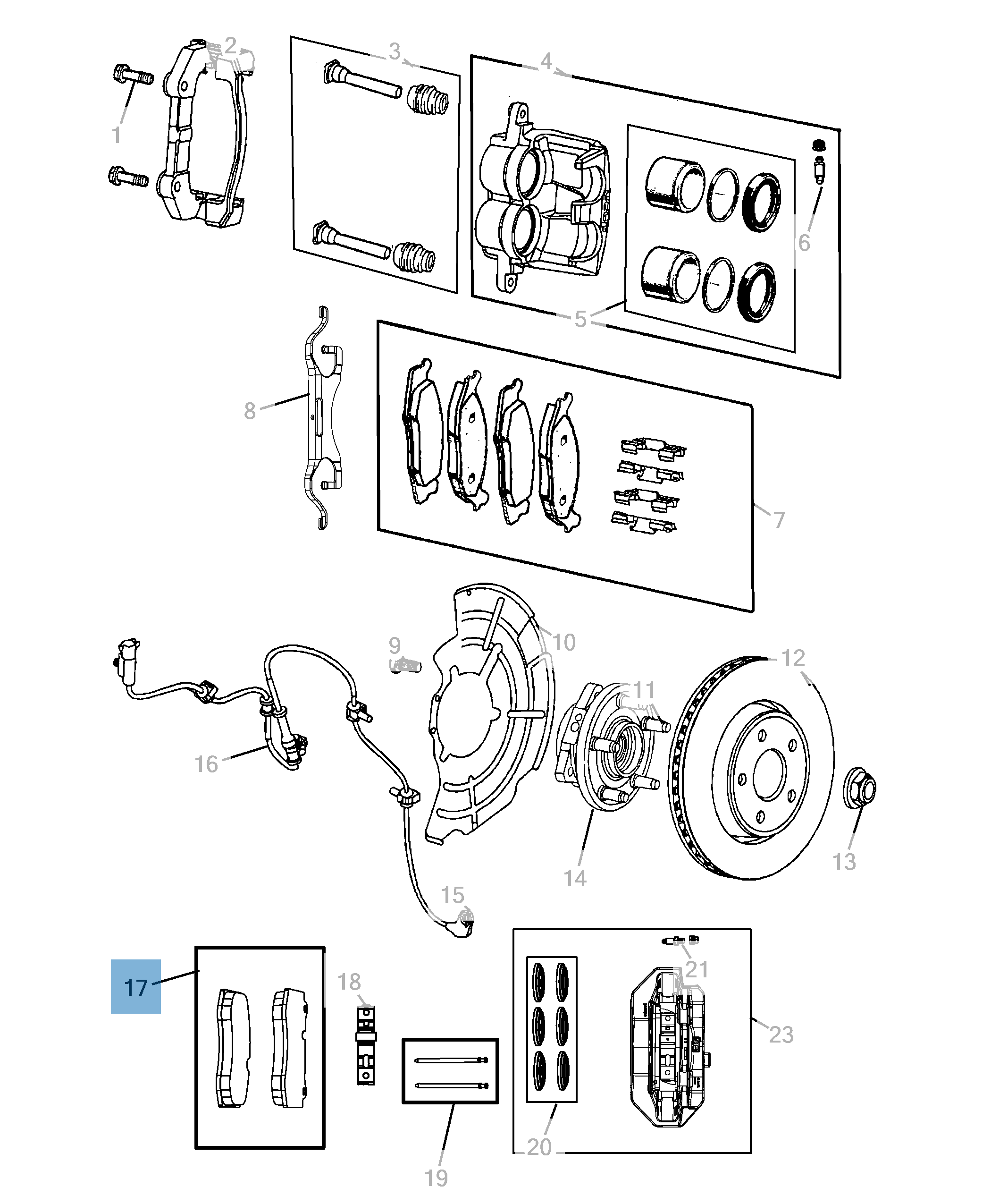 Pastiglia freno disco posteriore (Set 4 pezzi) per Jeep Cherokee undefined