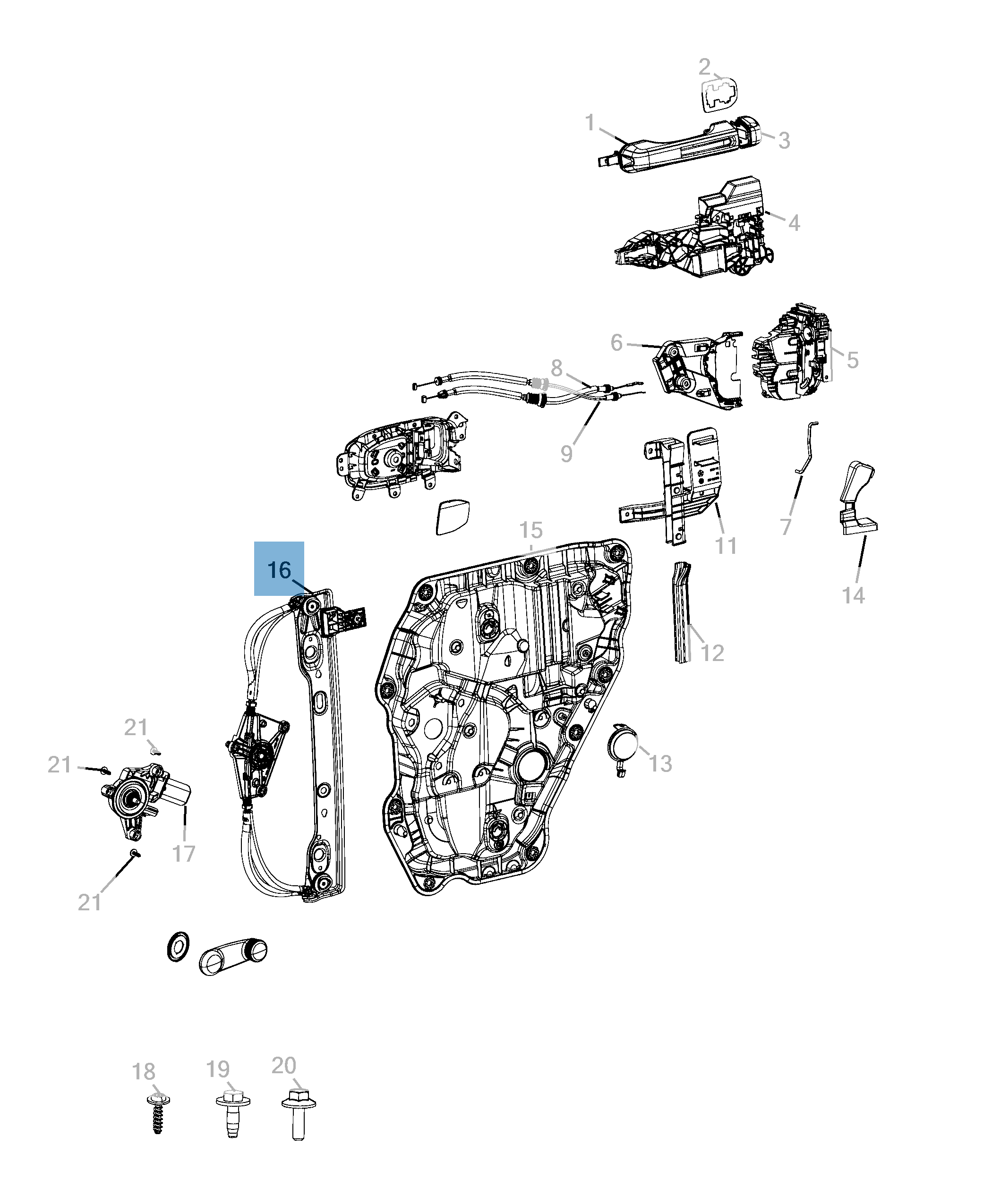 Alzacristallo posteriore per Jeep Wrangler  undefined