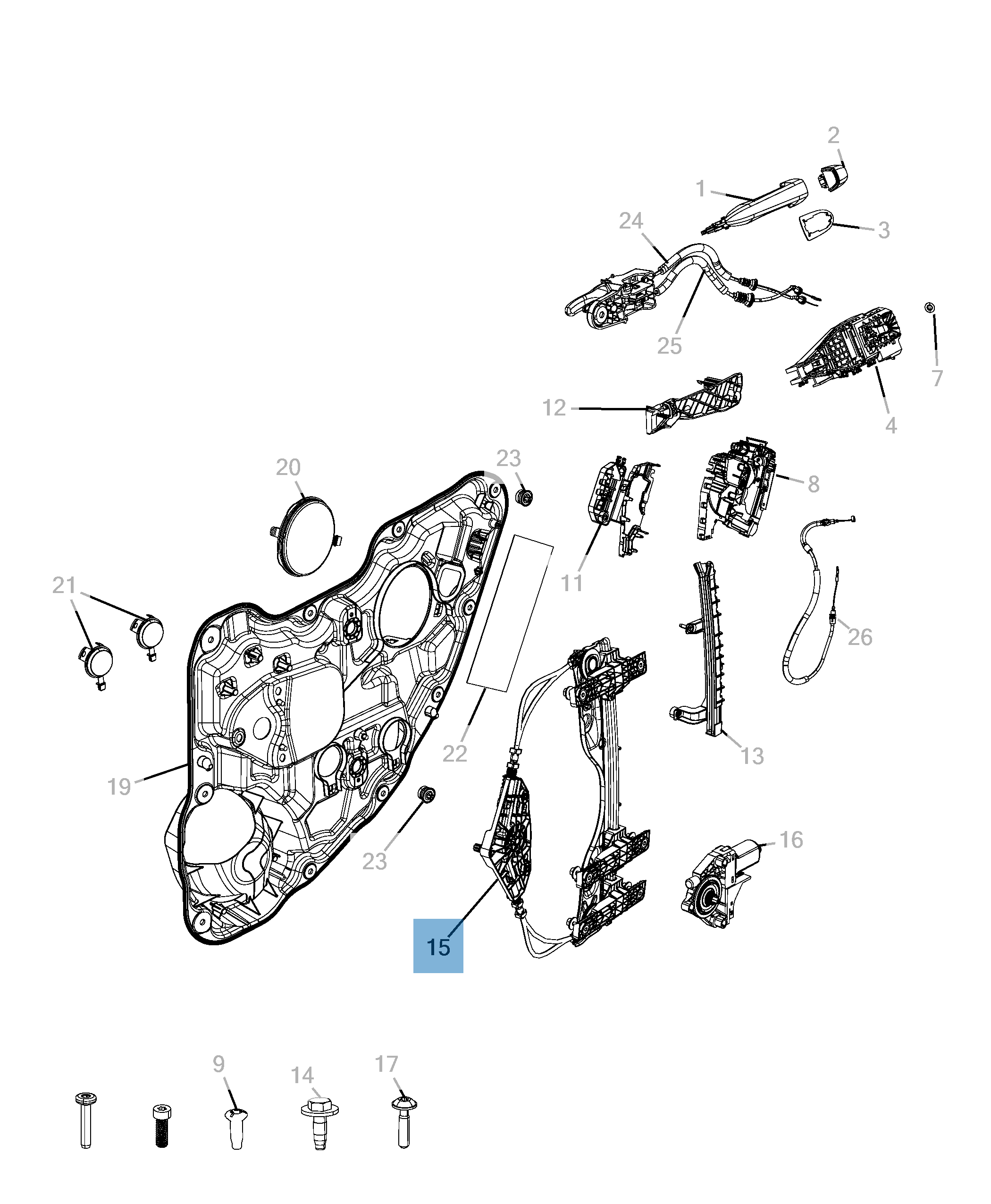 Alzacristallo posteriore per Jeep Cherokee  undefined