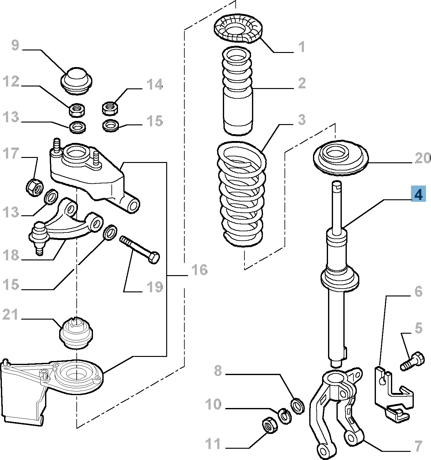 Amortiguador con muelles para Fiat y Fiat Professional undefined