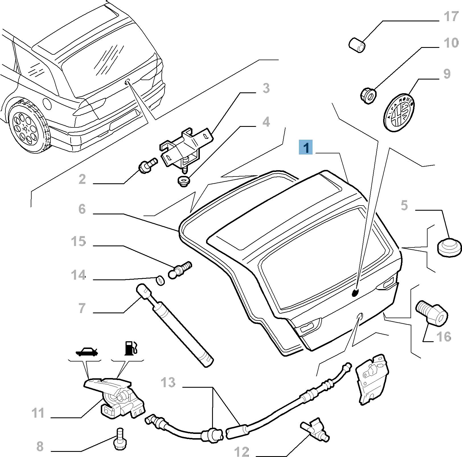 Hayon complet pour Alfa Romeo 156 Sportwagon (2001-2005)  undefined