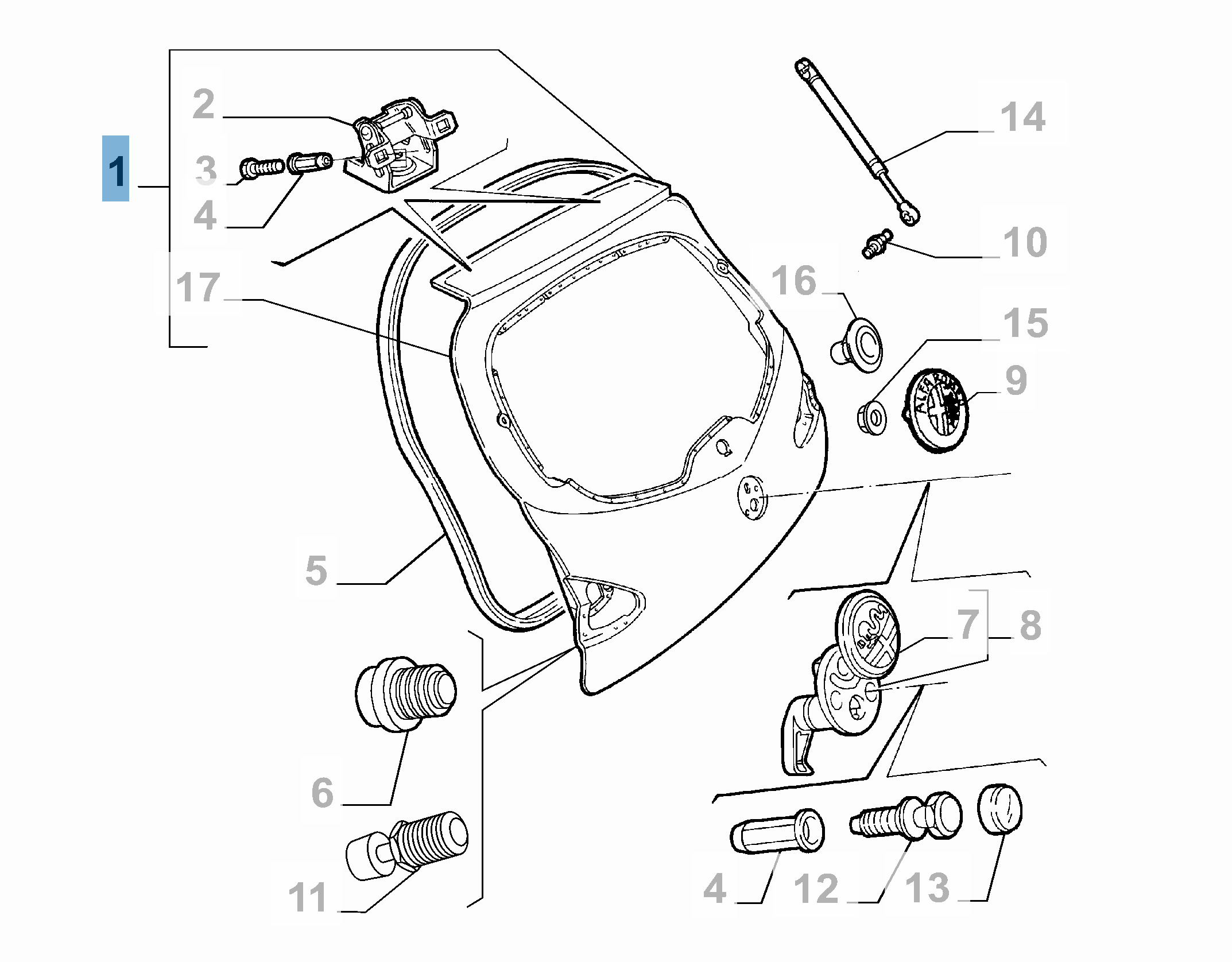 Hayon complet pour Alfa Romeo 147 (2000-2010)  undefined