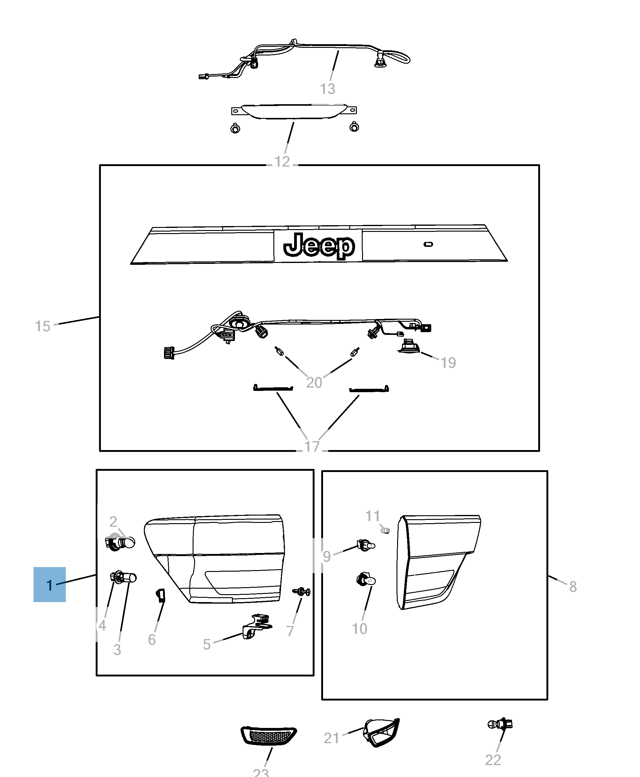 Lampada fanale posteriore per Jeep Grand Cherokee  undefined