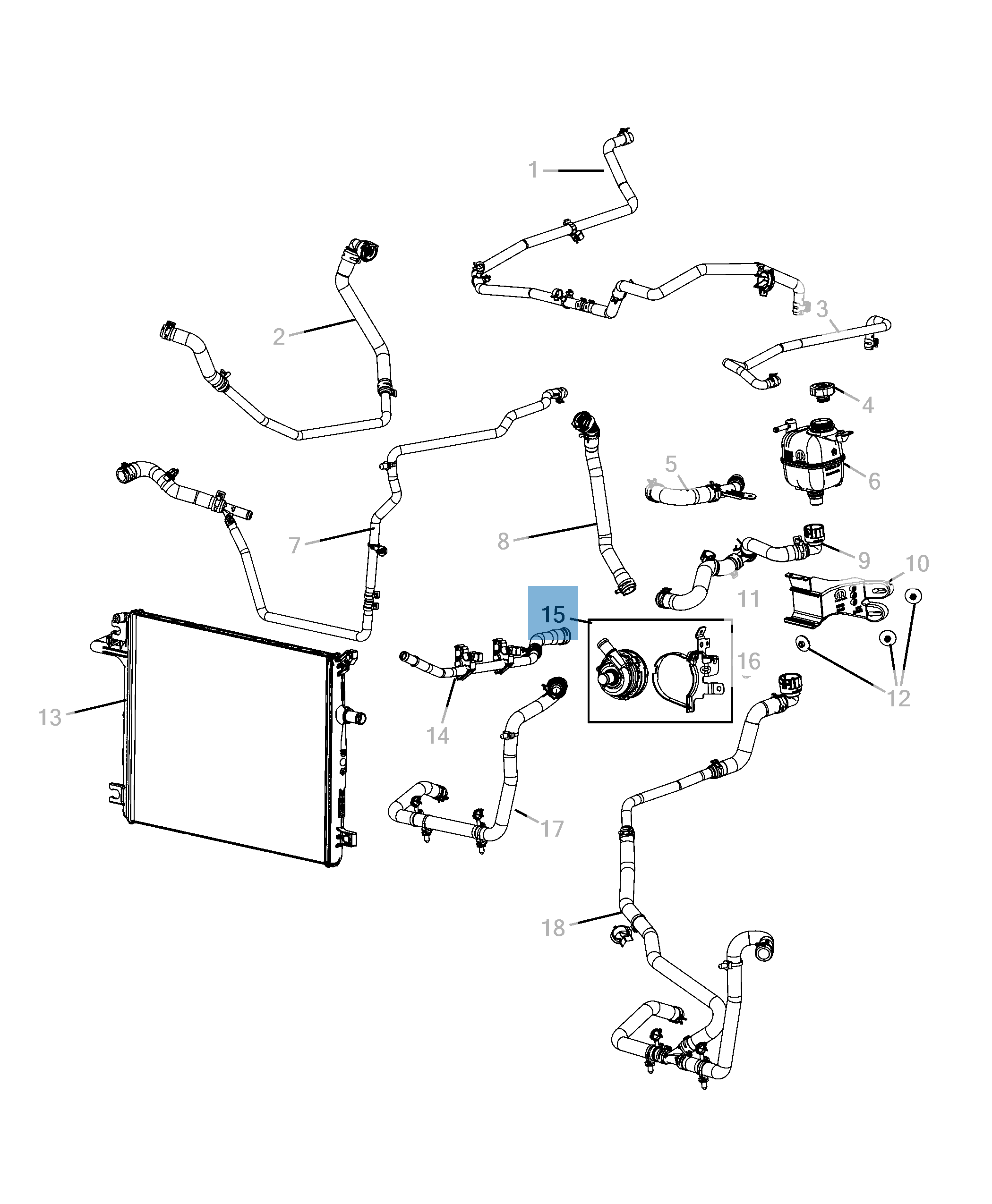 Pompa acqua , impianto raffreddamento ausiliario per Jeep Wrangler  undefined