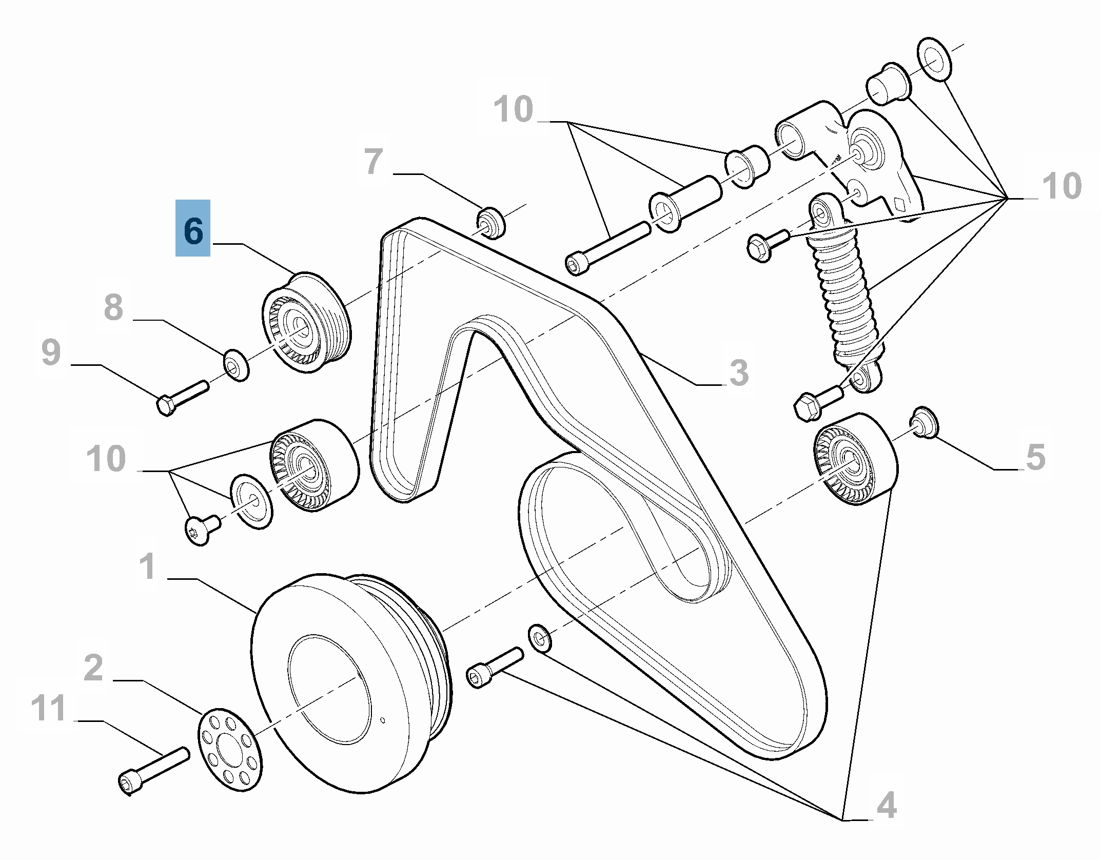 Tendeur de courroie fixe pour Alfa Romeo Giulia  undefined