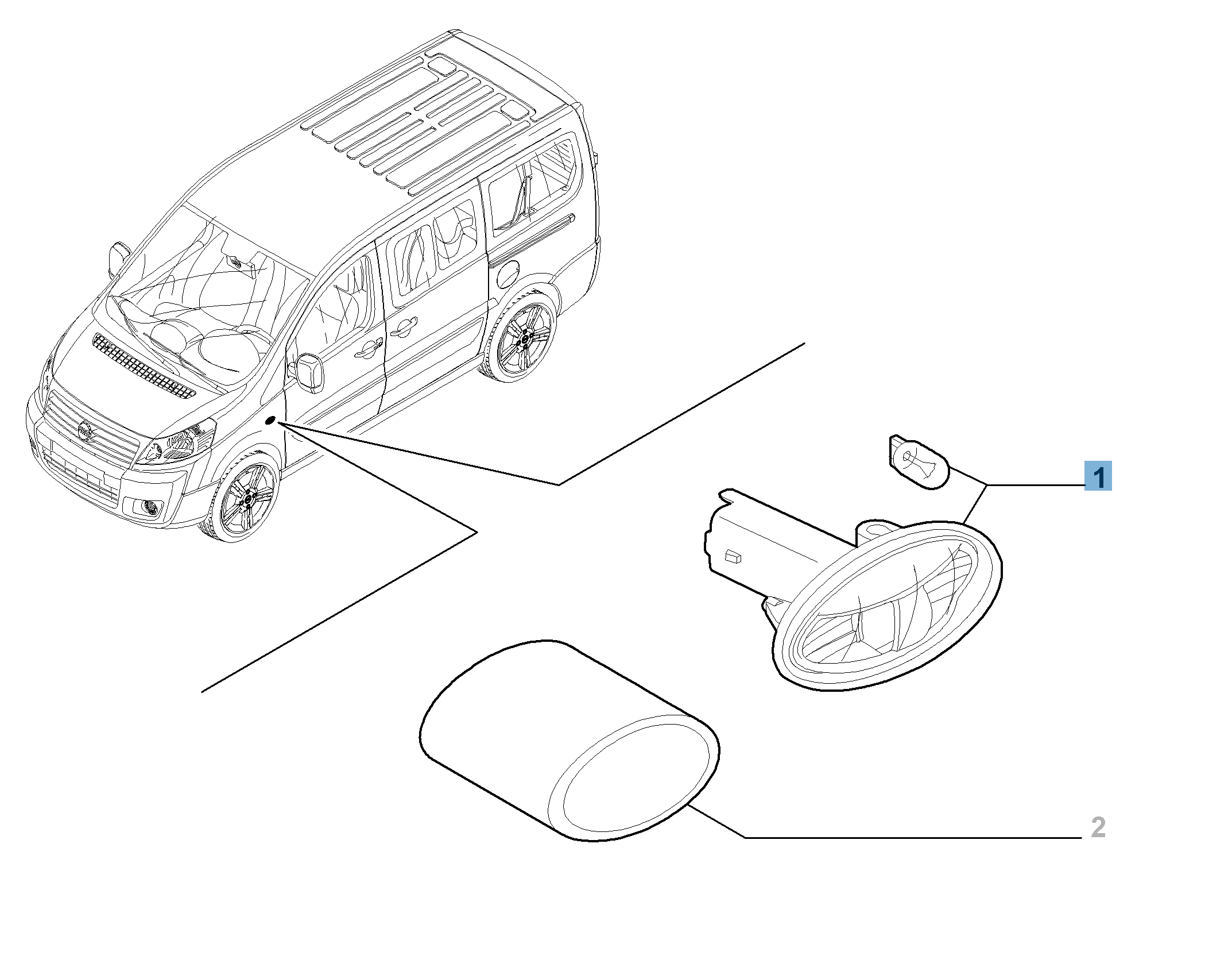 Clignotant latéral pour Fiat Professional Scudo  undefined