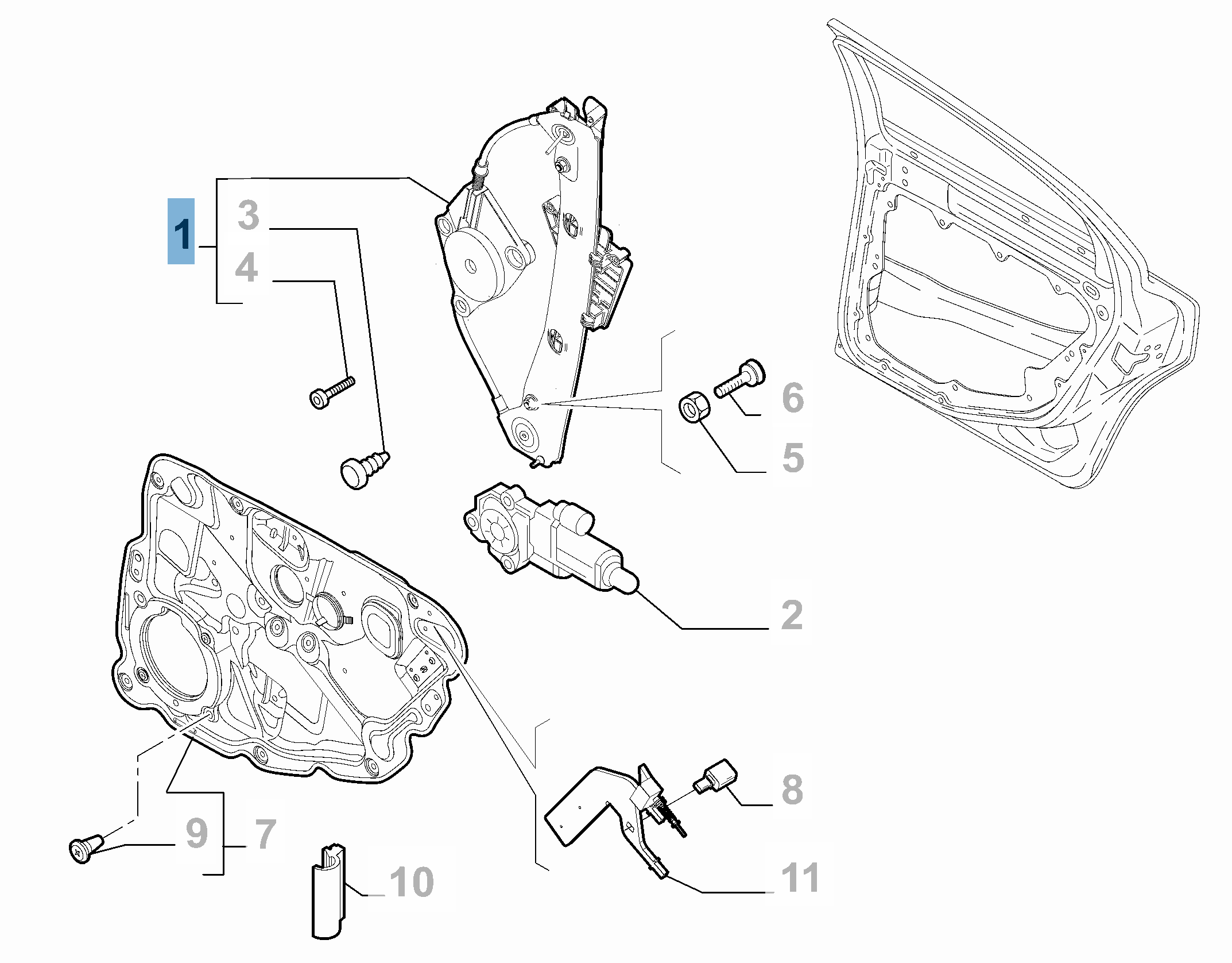 Lève-vitre arrière gauche pour Alfa Romeo 159 undefined