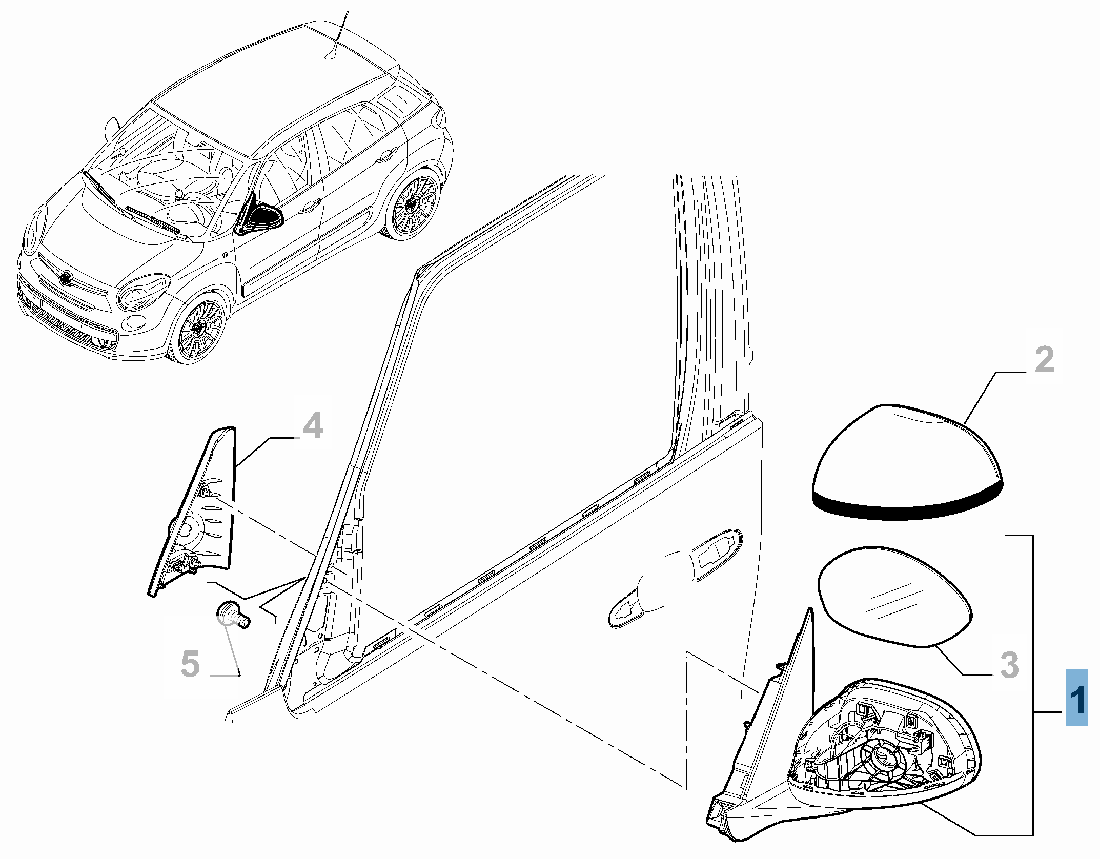 Rétroviseur gauche pour Fiat et Fiat Professional  undefined