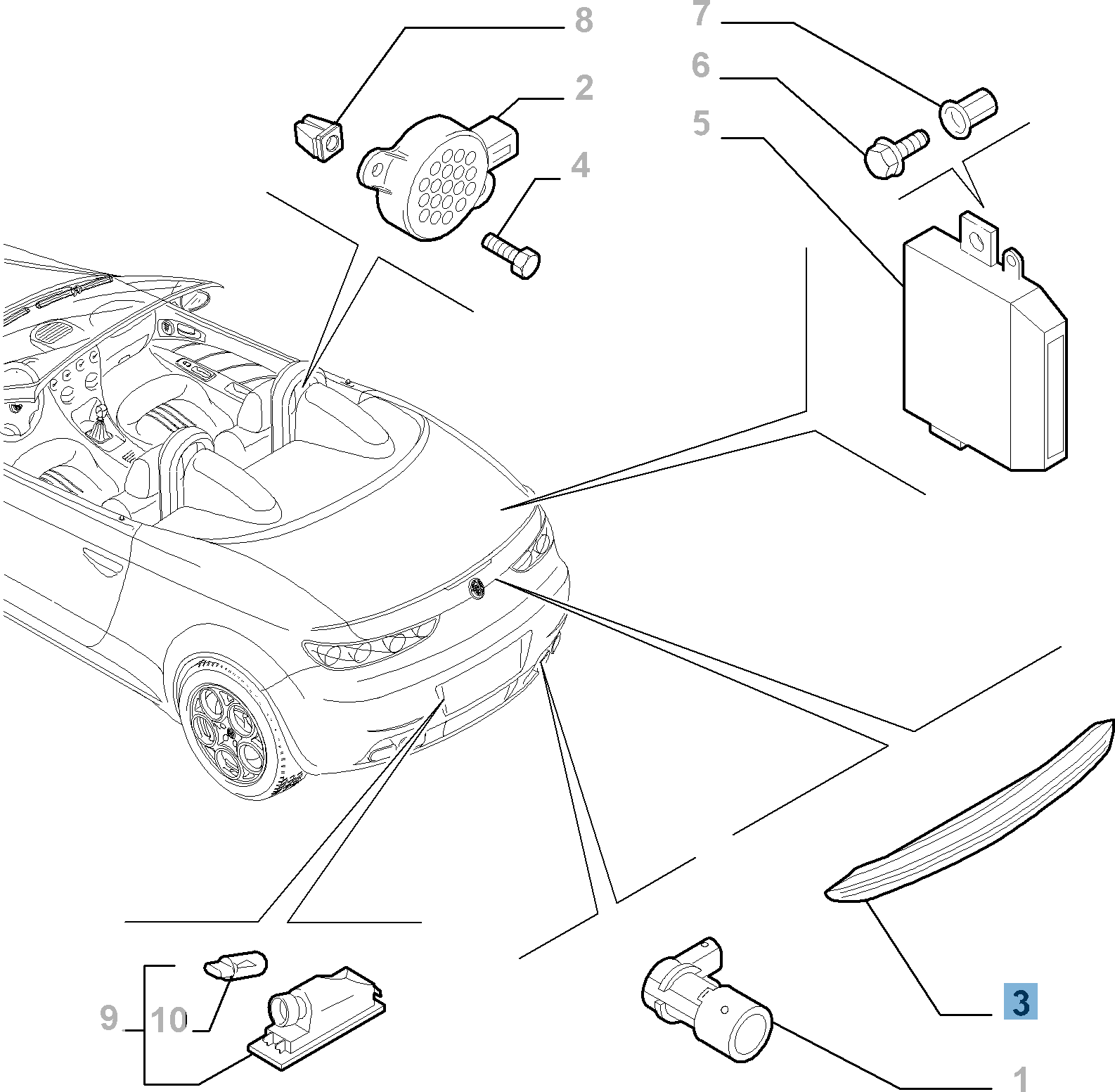 Fanale posteriore terzo stop per Alfa Romeo 4C  undefined