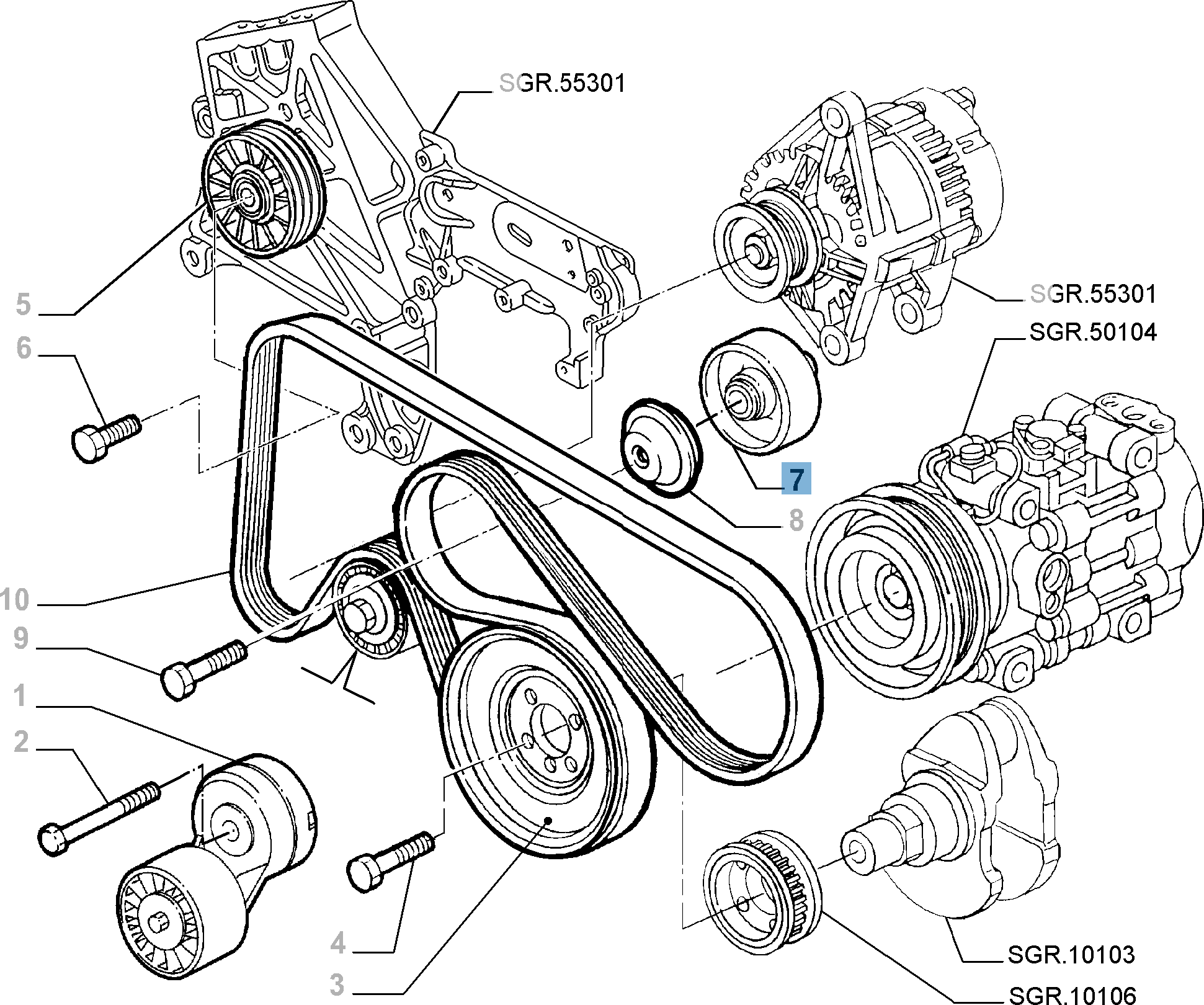 Tendeur de courroie fixe  undefined