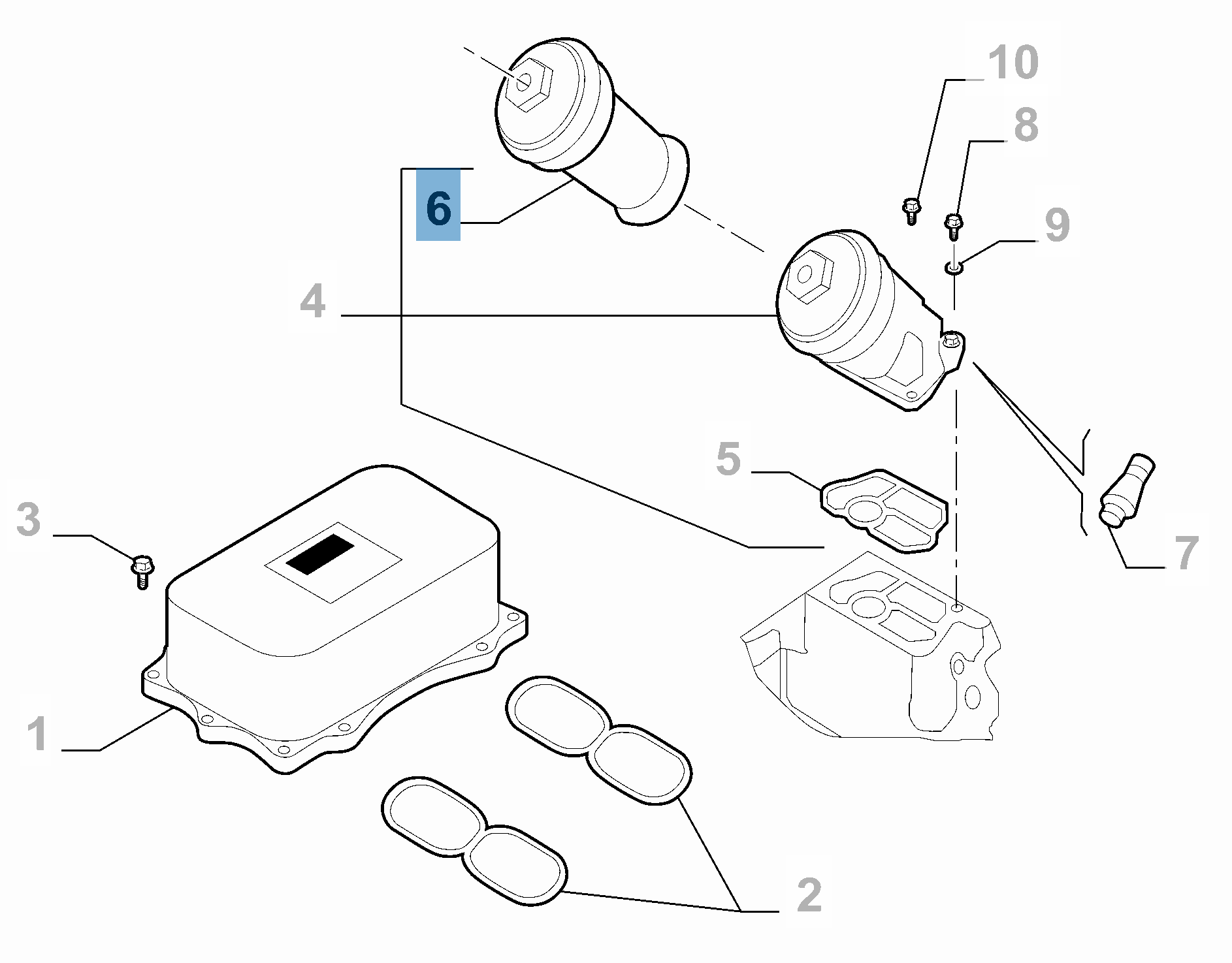 Filtre à huile avec couvercle  alfa-romeo