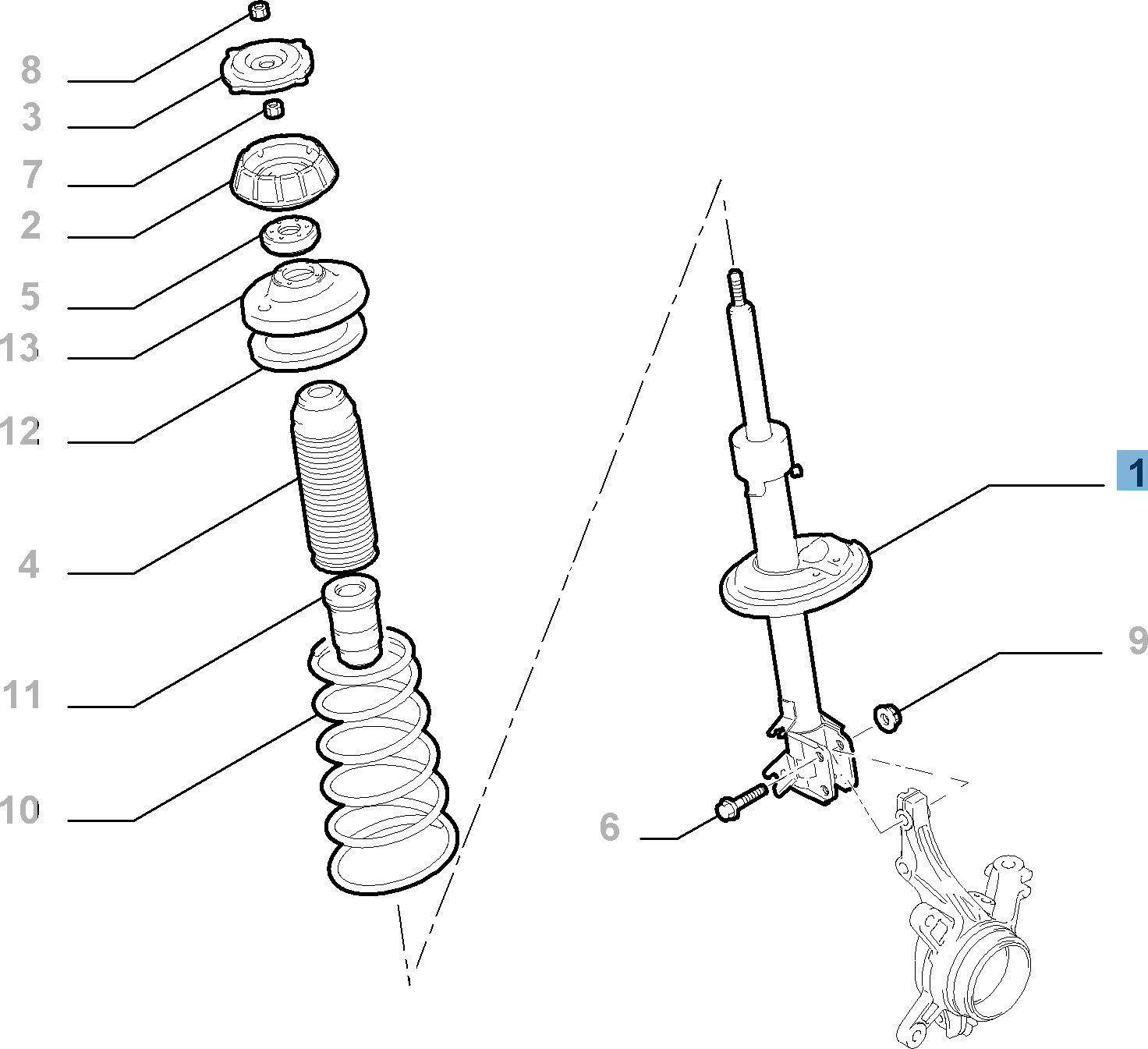 Amortisseur arrière pour Fiat Sedici  undefined