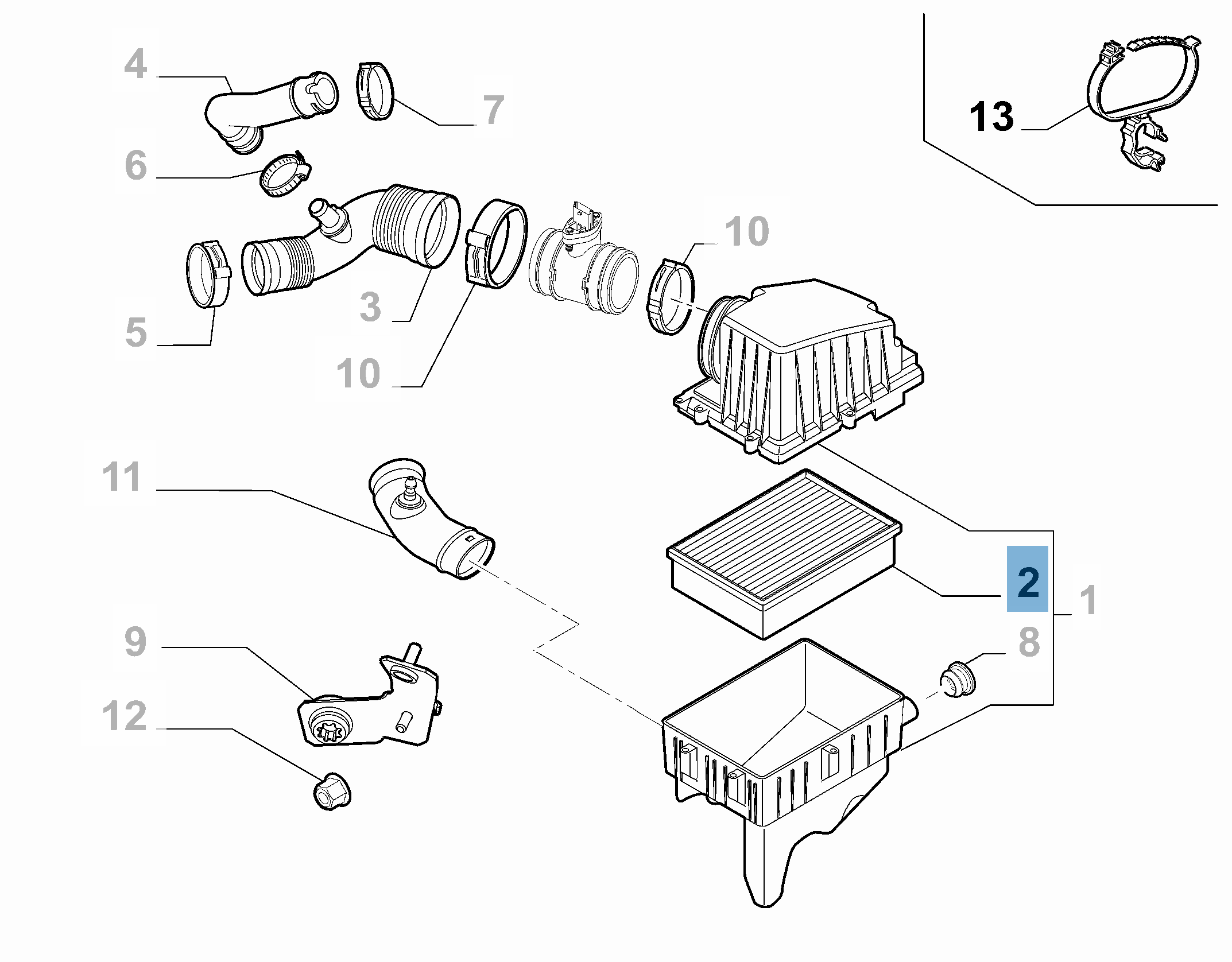 Filtre à air moteur  alfa-romeo