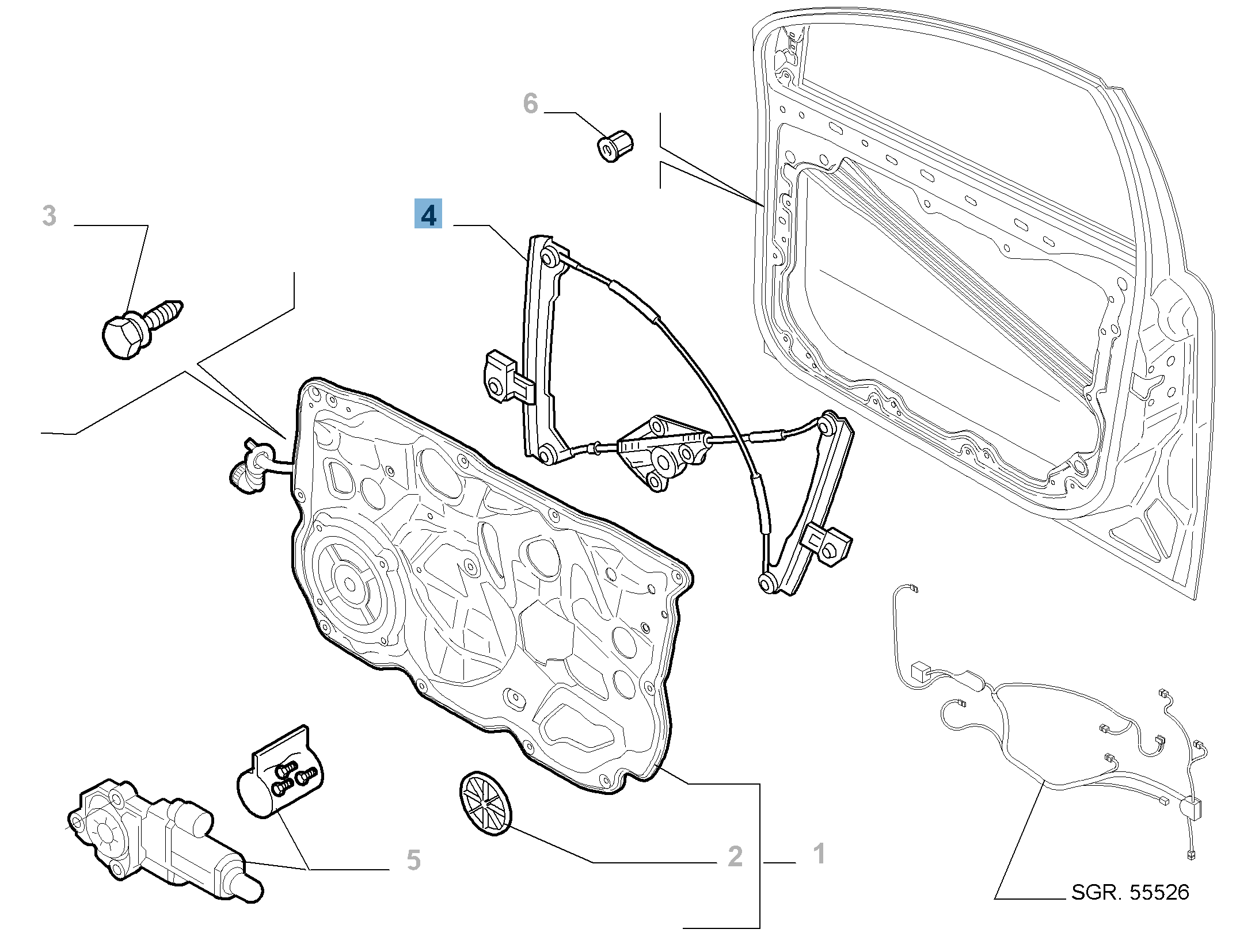 Front left window regulator for Fiat and Fiat Professional  undefined