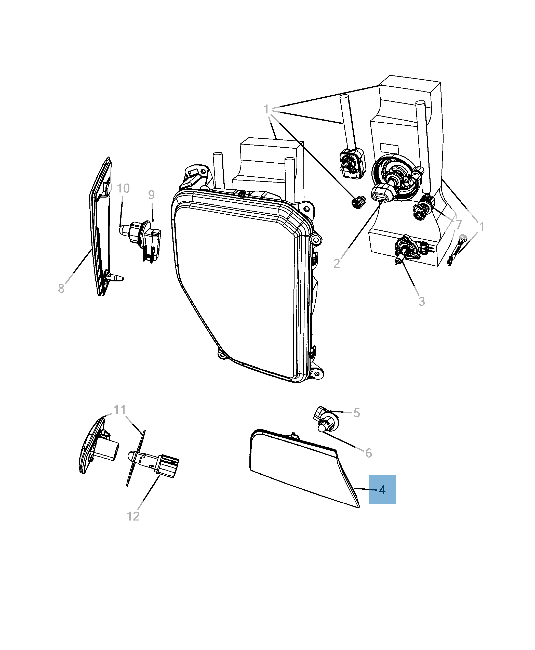Lampada indicatore di posizione e direzione per Jeep Cherokee  undefined