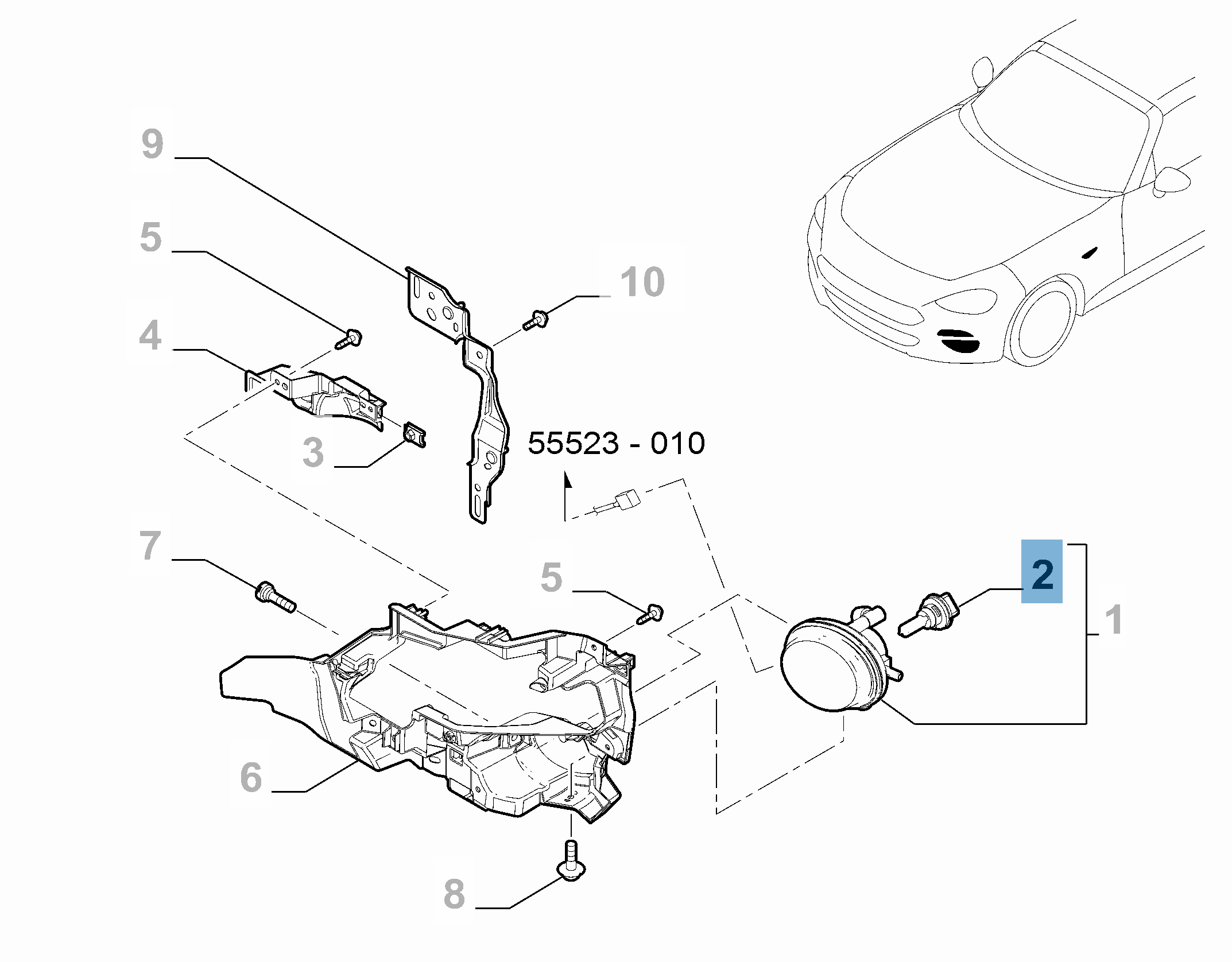 Ampoule phare avant H11 55W 12V  undefined