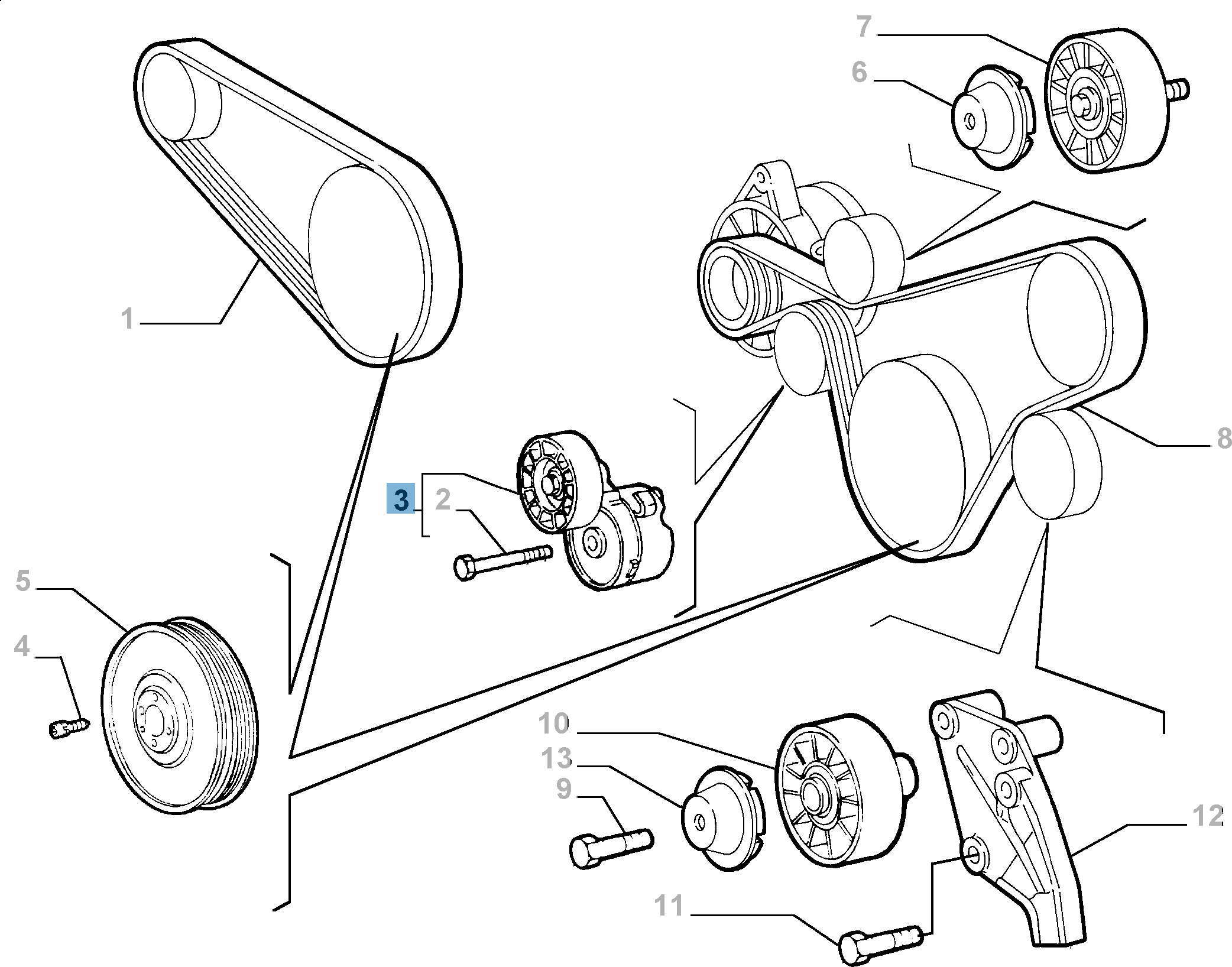 Tendeur de courroie réglable  undefined