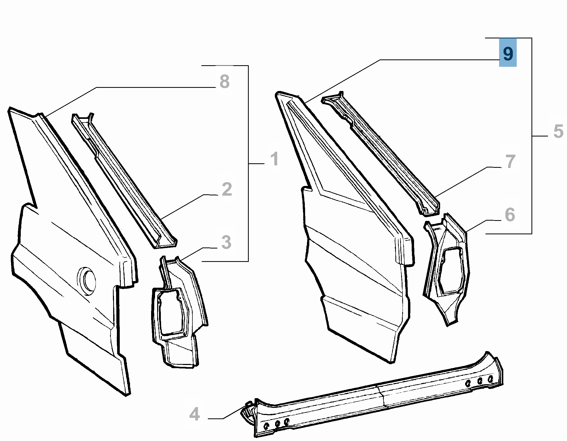 Parafanghi Posteriore Destro per Lancia Delta Integrale  lancia