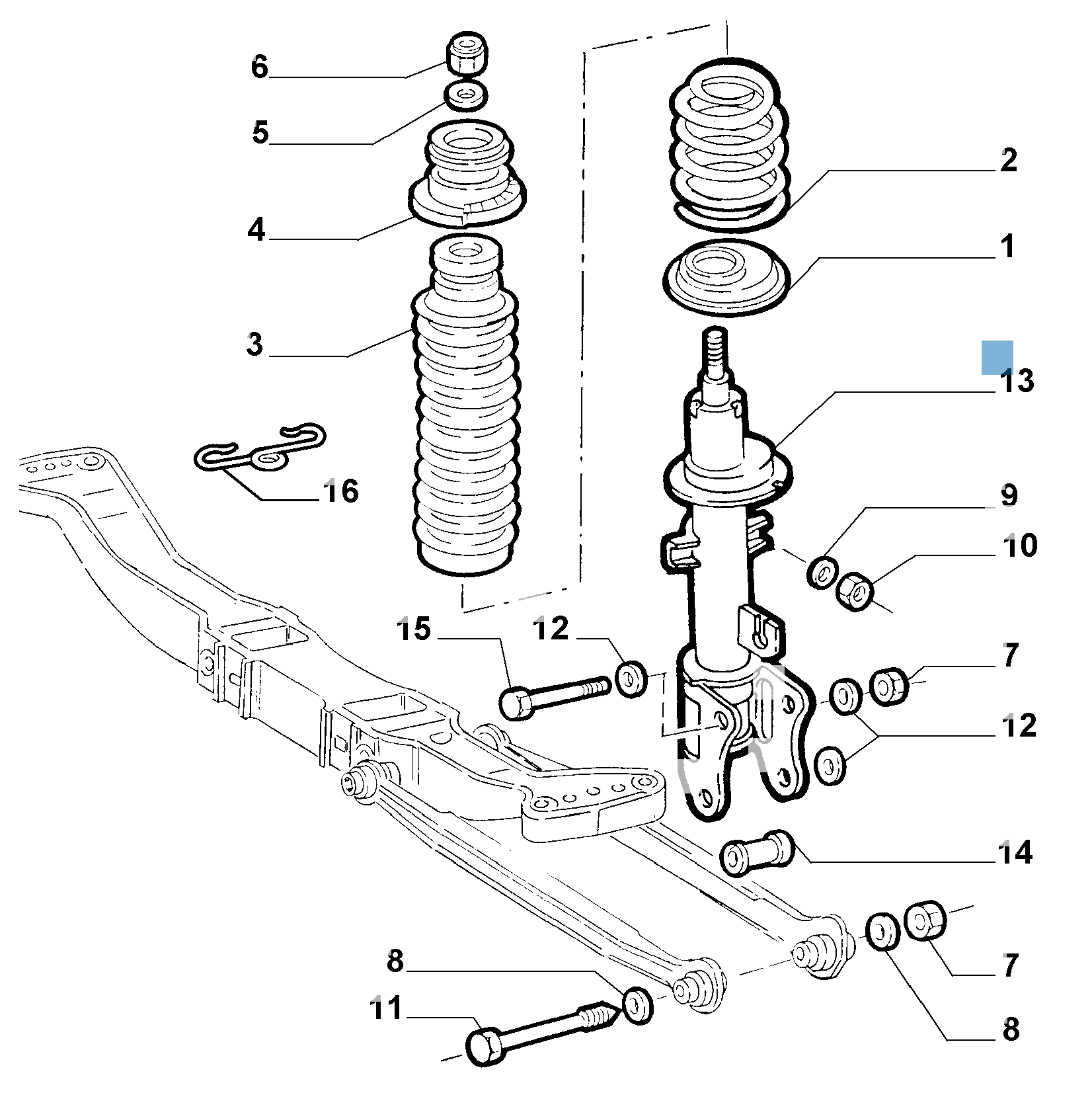 Amortiguador trasero para Alfa Romeo 156 undefined