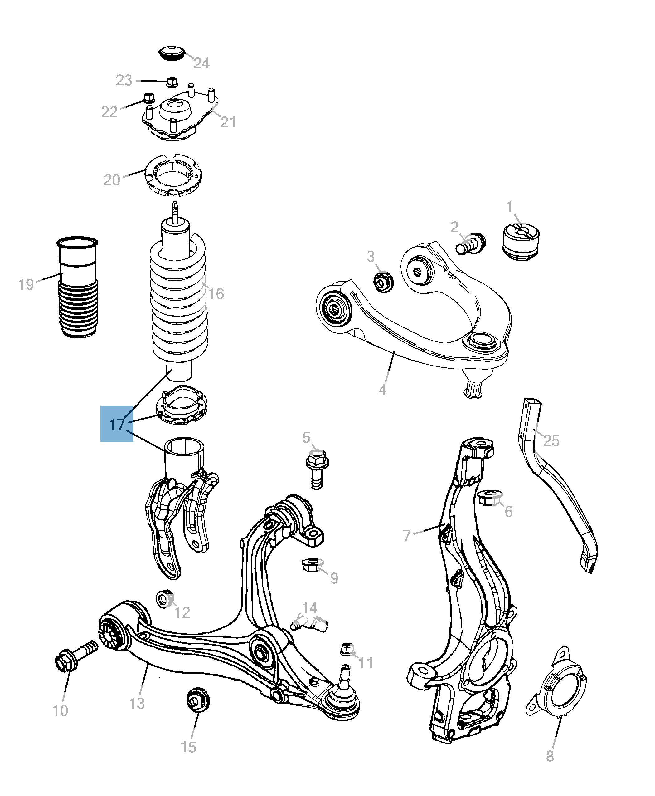Ammortizzatore anteriore destro per Jeep Grand Cherokee  undefined