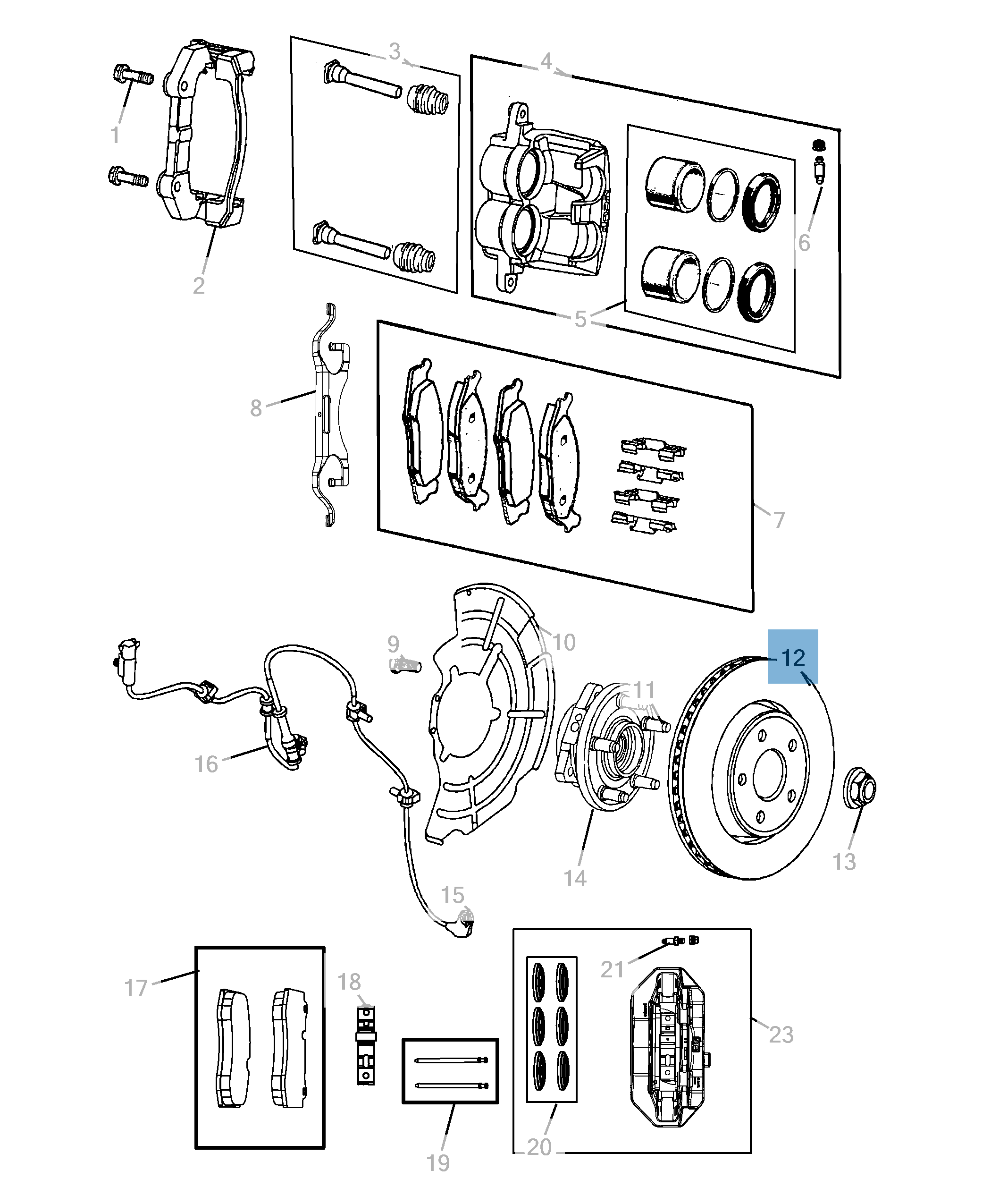Disco freno anteriore per Jeep Grand Cherokee  undefined