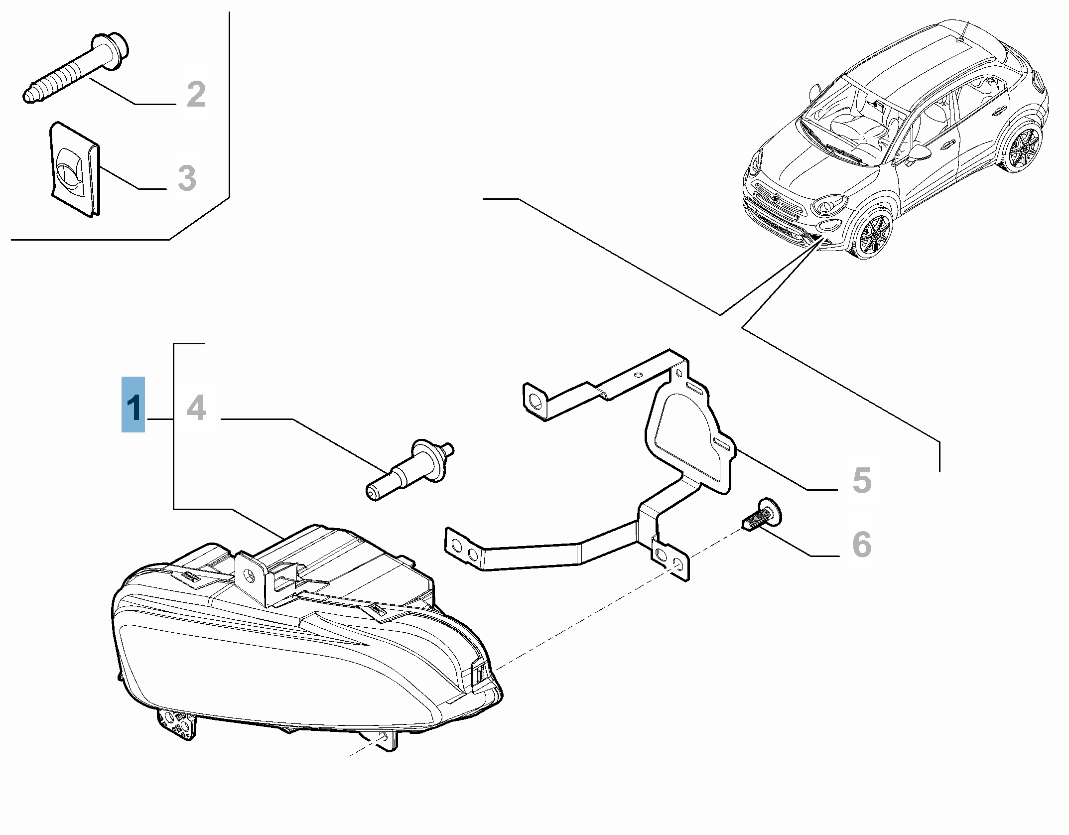 Antibrouillard avant droit pour Fiat 500X  undefined