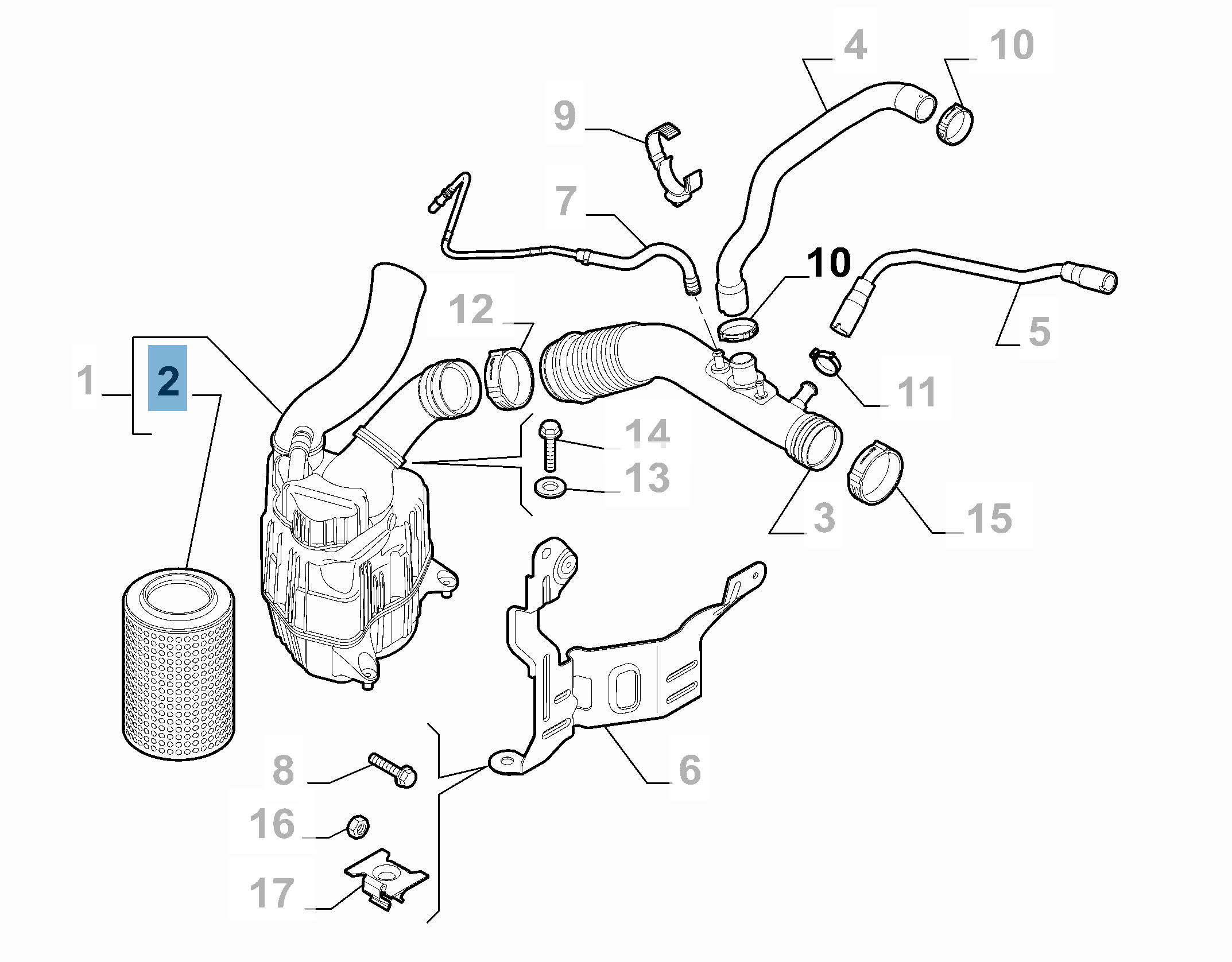 Filtro de aire del motor para Alfa Romeo Giulietta  alfa-romeo