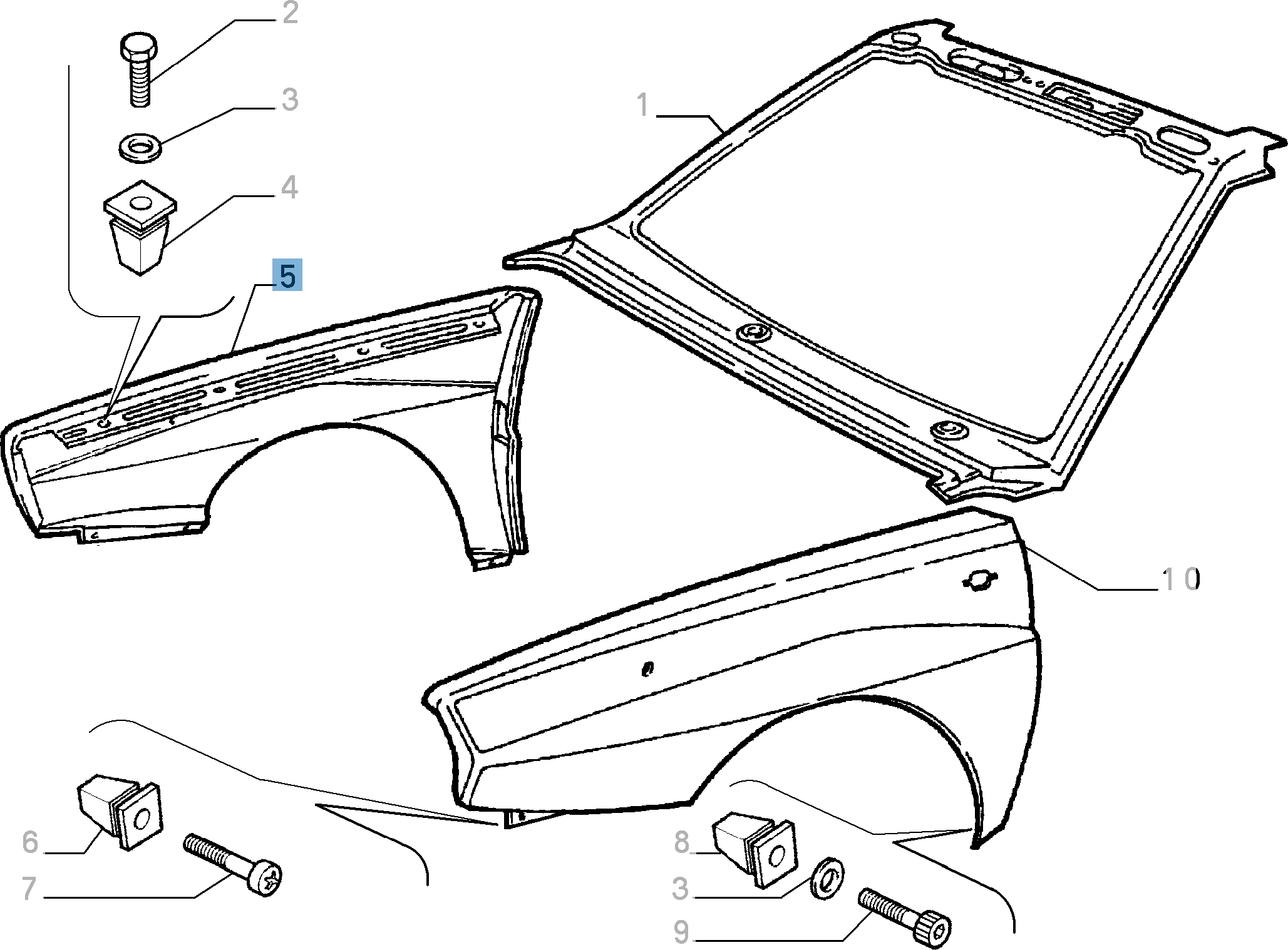 Parafanghi Anteriore Destro per Lancia Delta Integrale  lancia