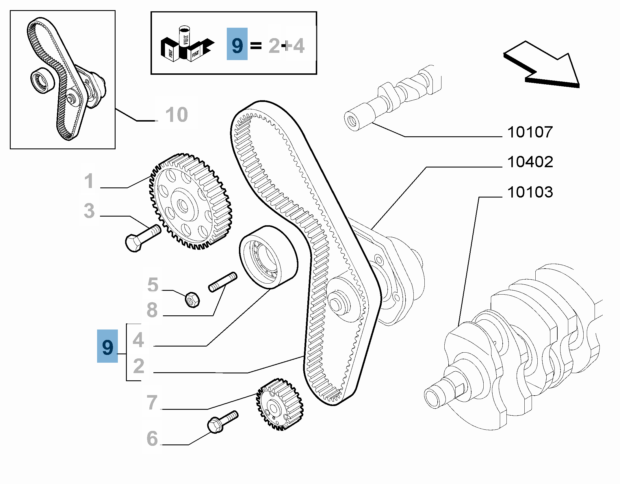 Kit Distribuzione (cinghia, tendicighia fisso e regolabile) - 3 pz  undefined