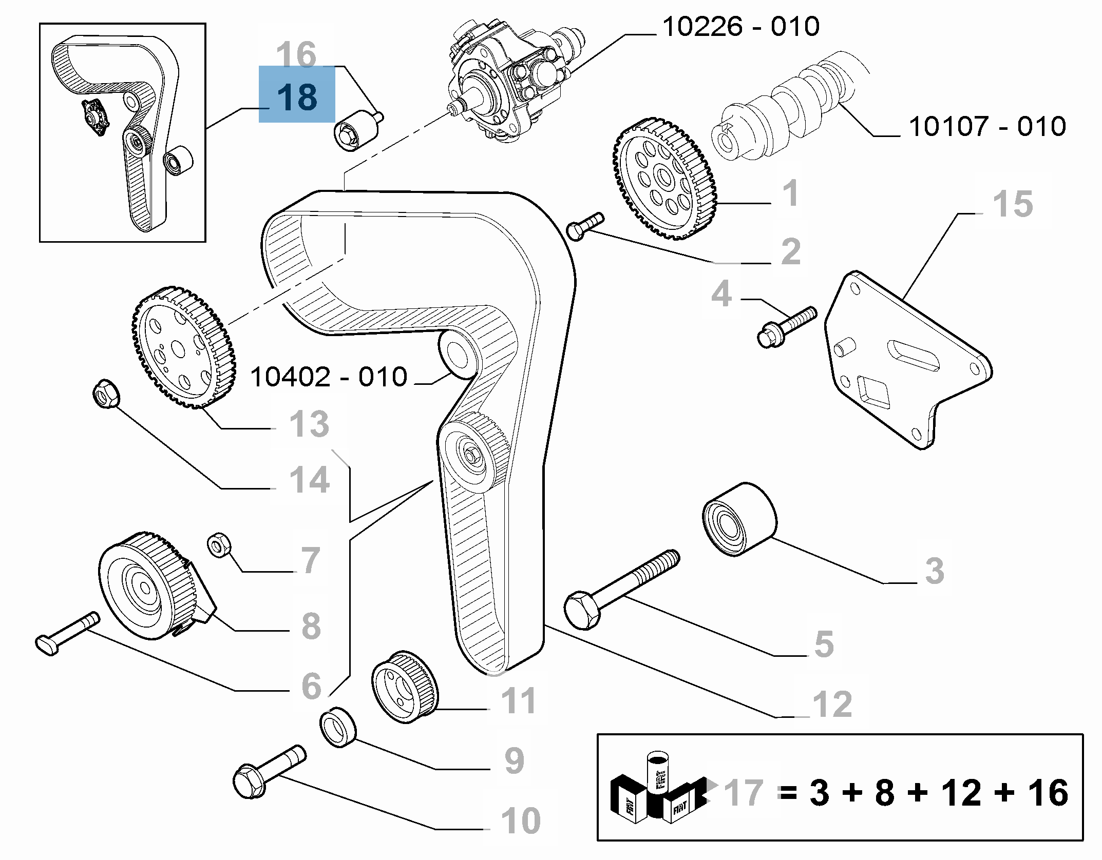 Kit de courroie de distribution avec pompe à eau pour Giulia et Stelvio undefined