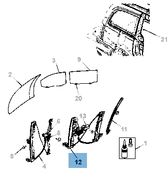 Alzacristallo adatto a porta scorrevole per Lancia Voyager  undefined