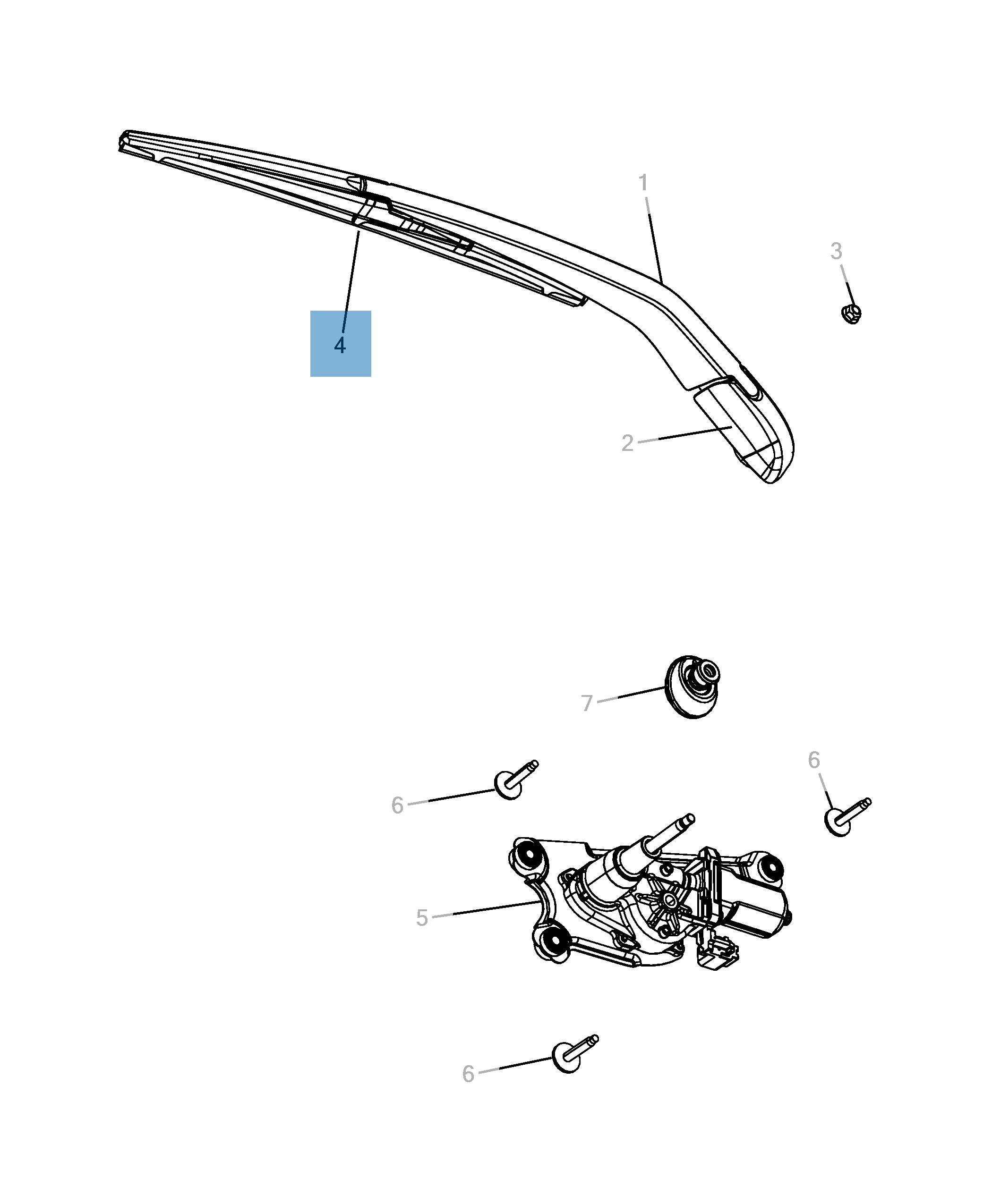 Rear screen wiper blade for Freemont undefined