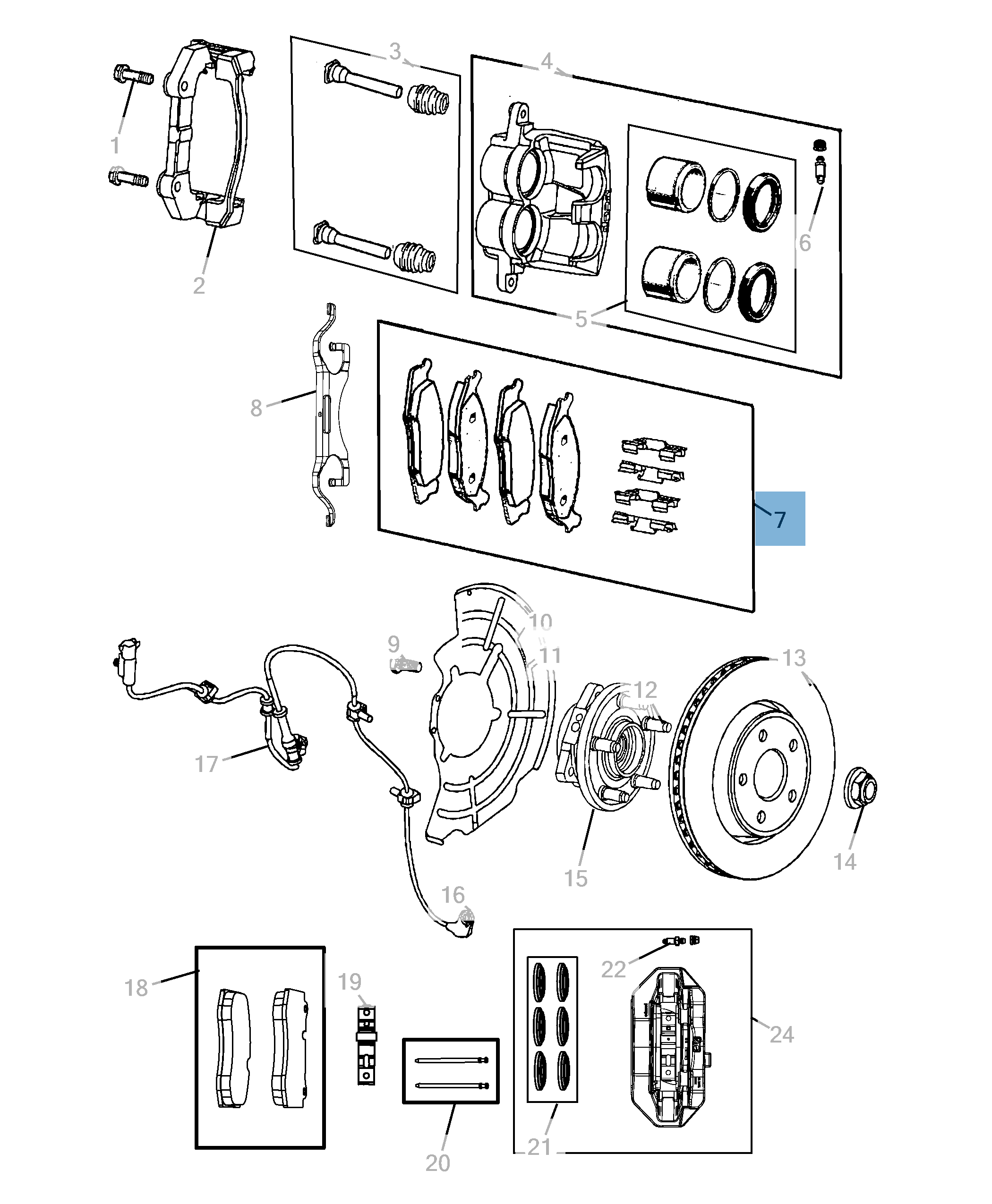 Pastiglia freno disco anteriori  (Set 4 pezzi) per Durango & Cherokee  undefined
