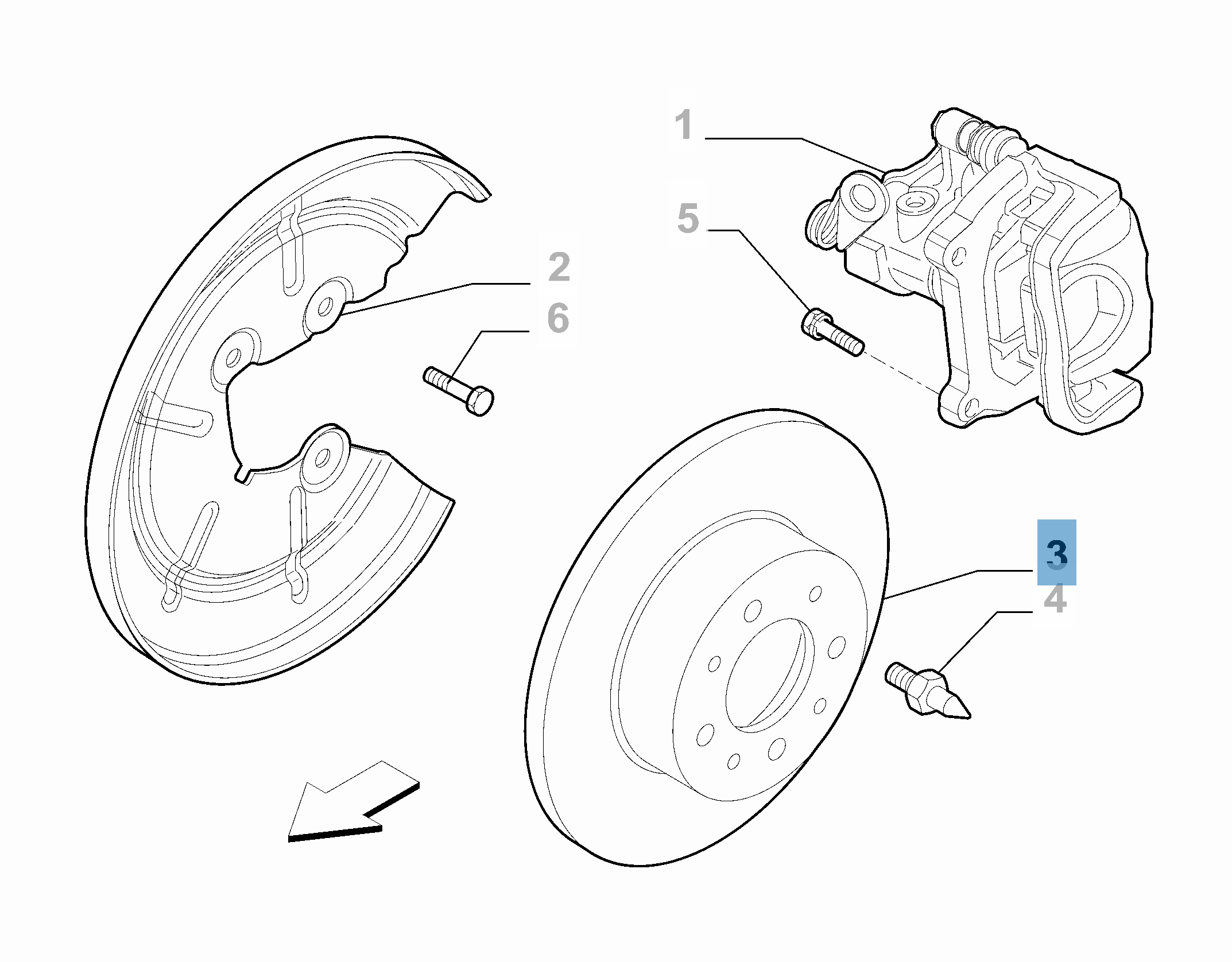 Disque de frein arrière  fiat
