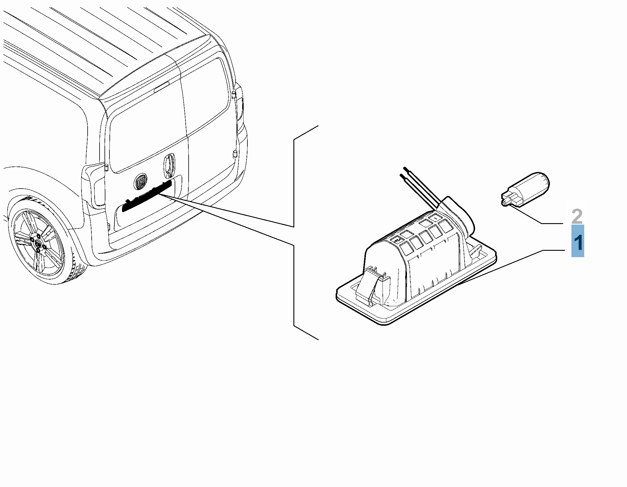 Luz matrícula derecha para Fiat y Fiat Professional undefined