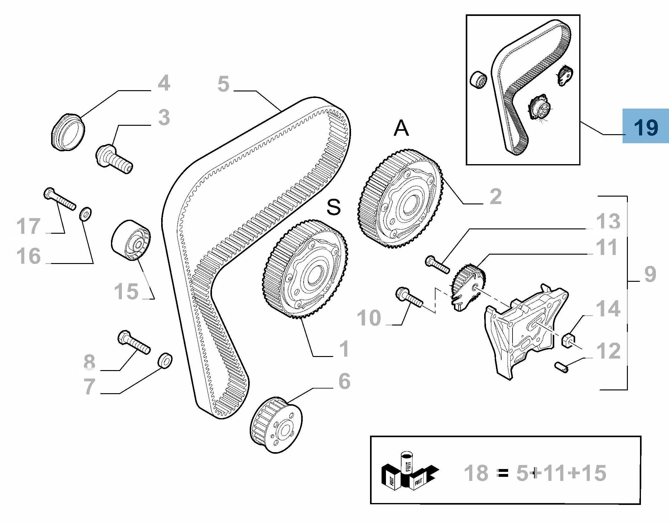 Kit de courroie de distribution avec pompe à eau pour Giulietta, Lancia Delta undefined
